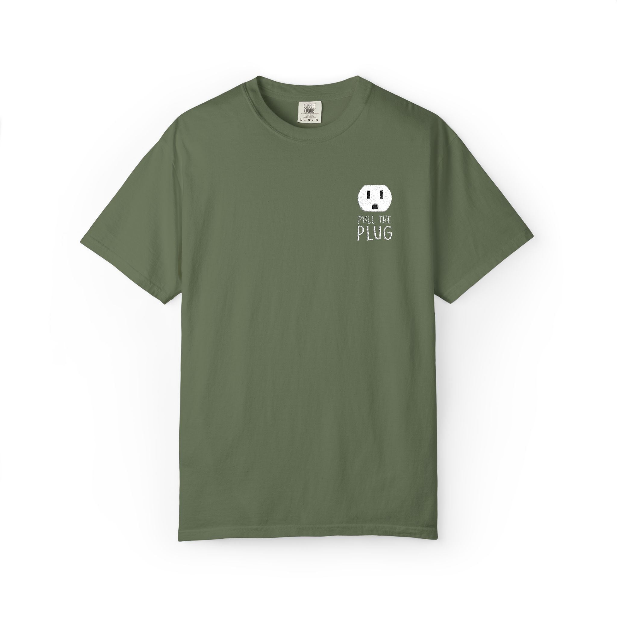 Pull The Plug Unisex T-shirt Pocket Design