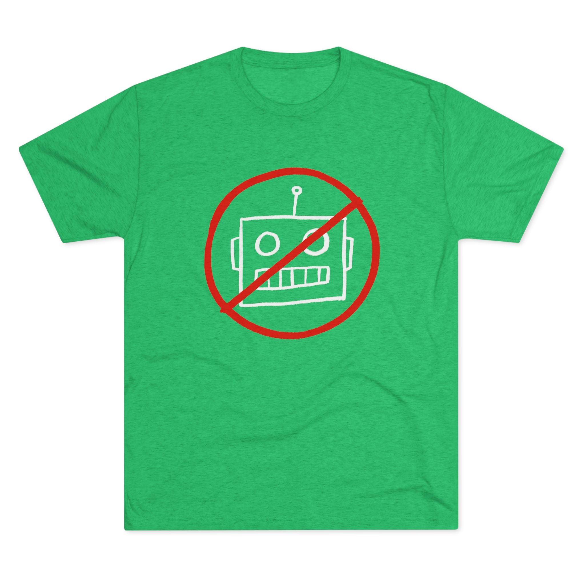 No AI Robot Unisex Tri-Blend Crew Tee