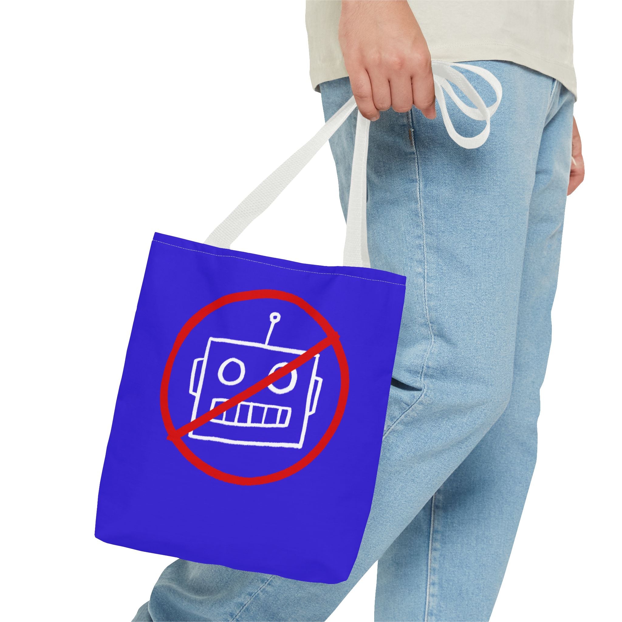 NO AI Robot Tote Bag (AOP)