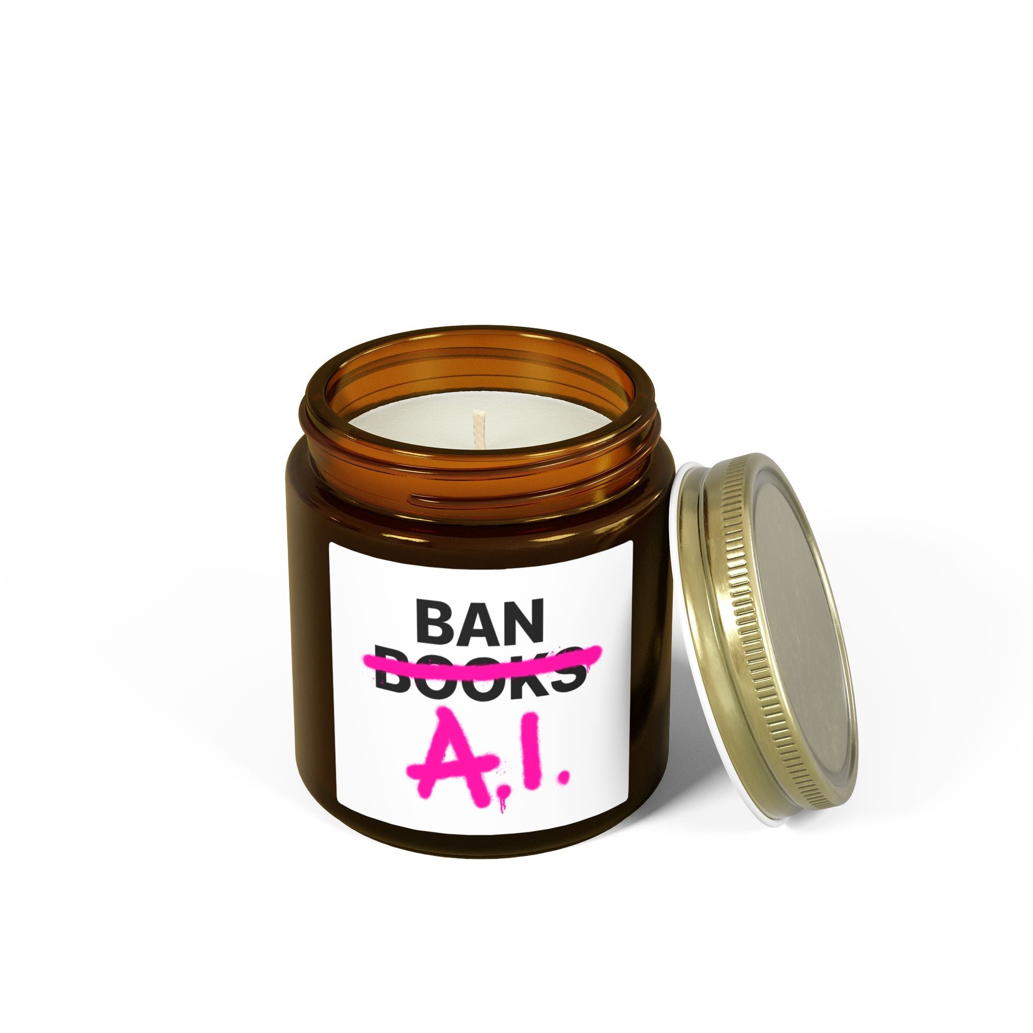 Ban AI not Books Scented Candle, 4oz