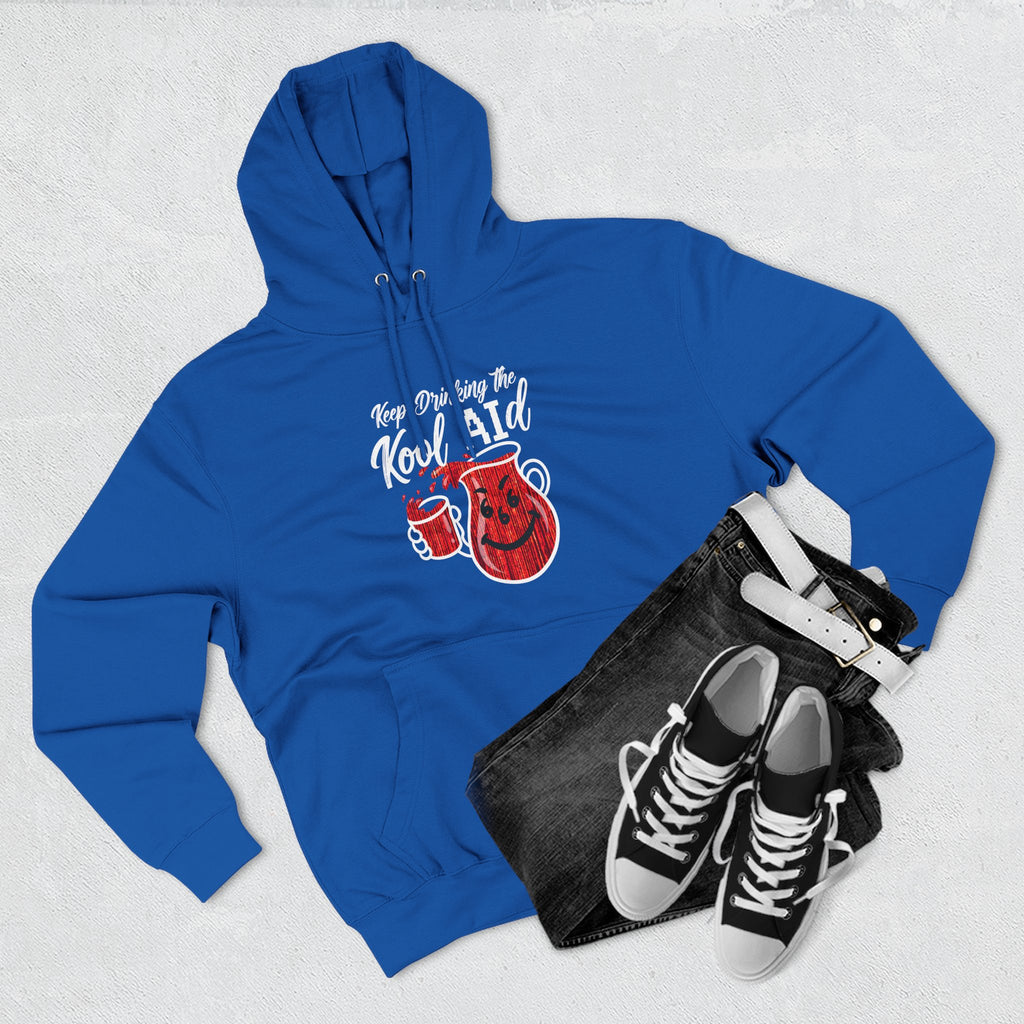 Anti AI KoolAId Three-Panel Fleece Hoodie