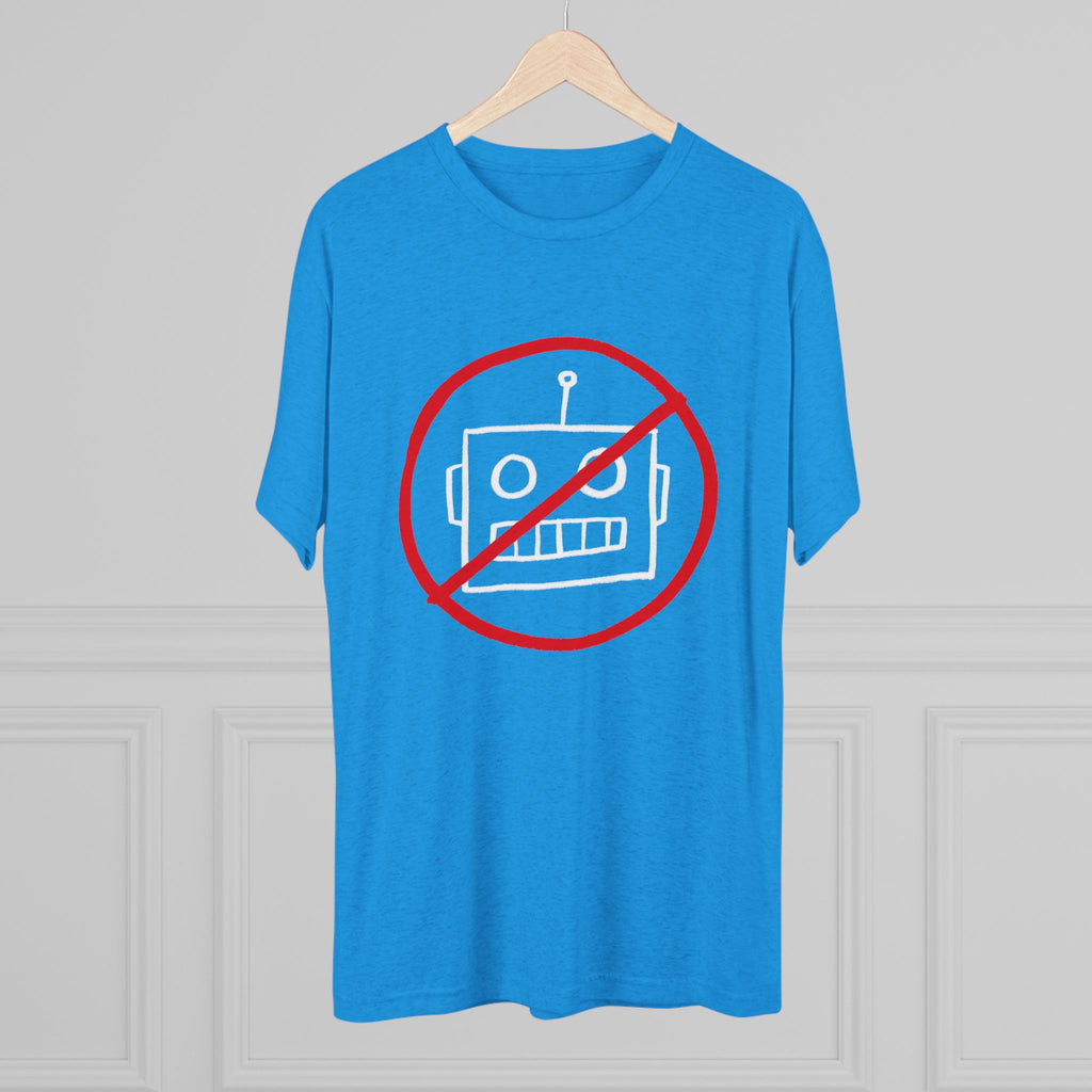 No AI Robot Unisex Tri-Blend Crew Tee