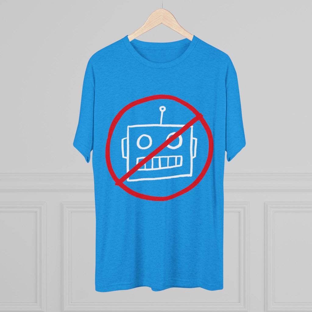 Unisex No AI Robot Tri-Blend Crew Tee