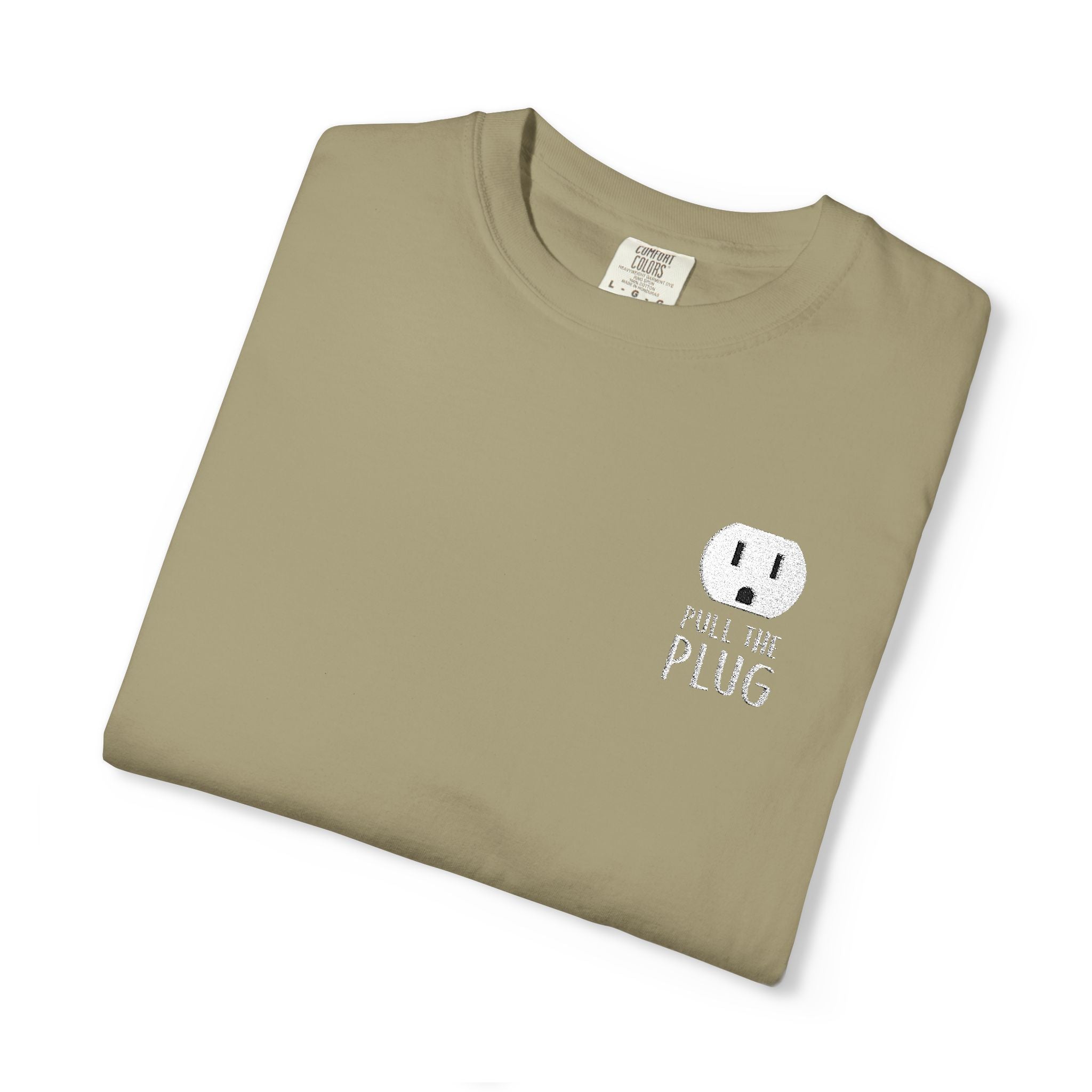Pull The Plug Unisex T-shirt Pocket Design