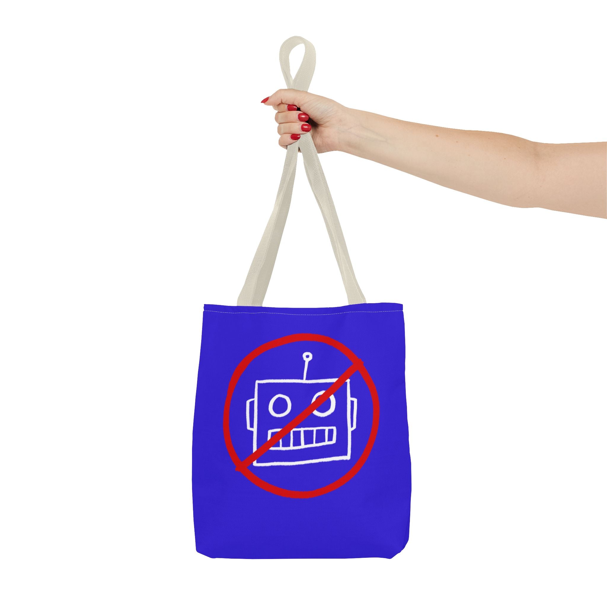NO AI Robot Tote Bag (AOP)