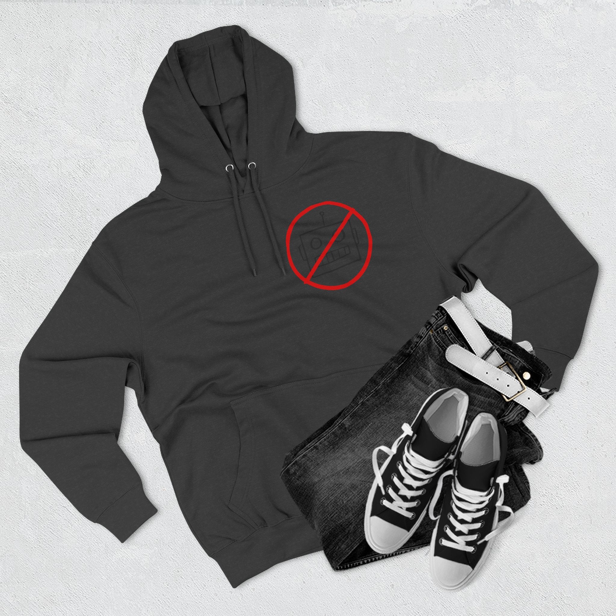 Robot Three-Panel Fleece Hoodie