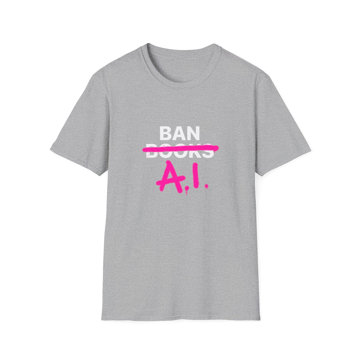Ban AI not Books Unisex Softstyle T-Shirt