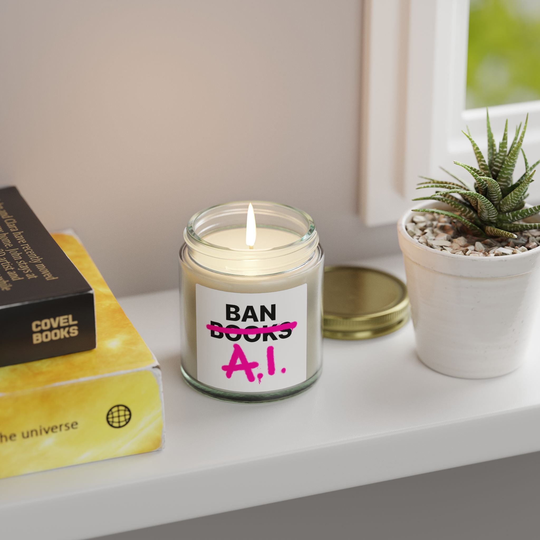 Ban AI not Books Scented Candle, 4oz