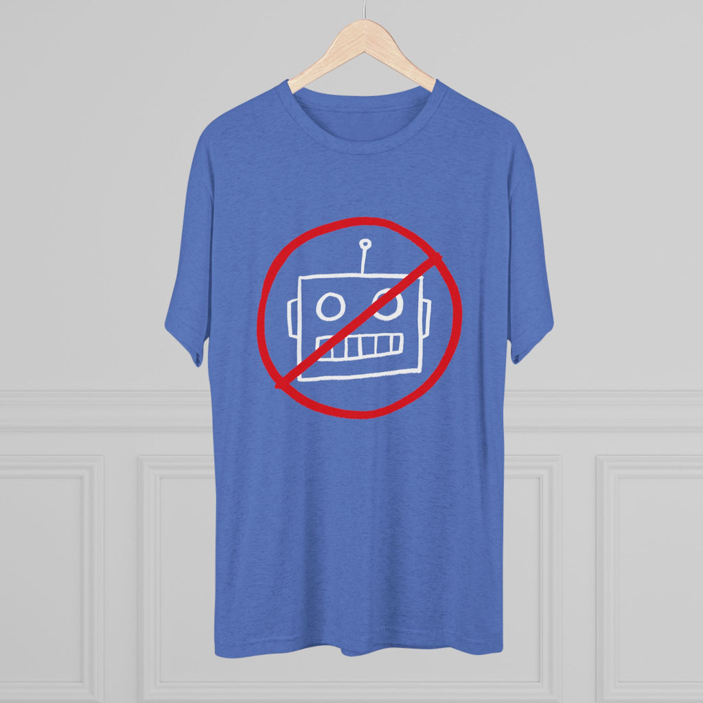 No AI Robot Unisex Tri-Blend Crew Tee