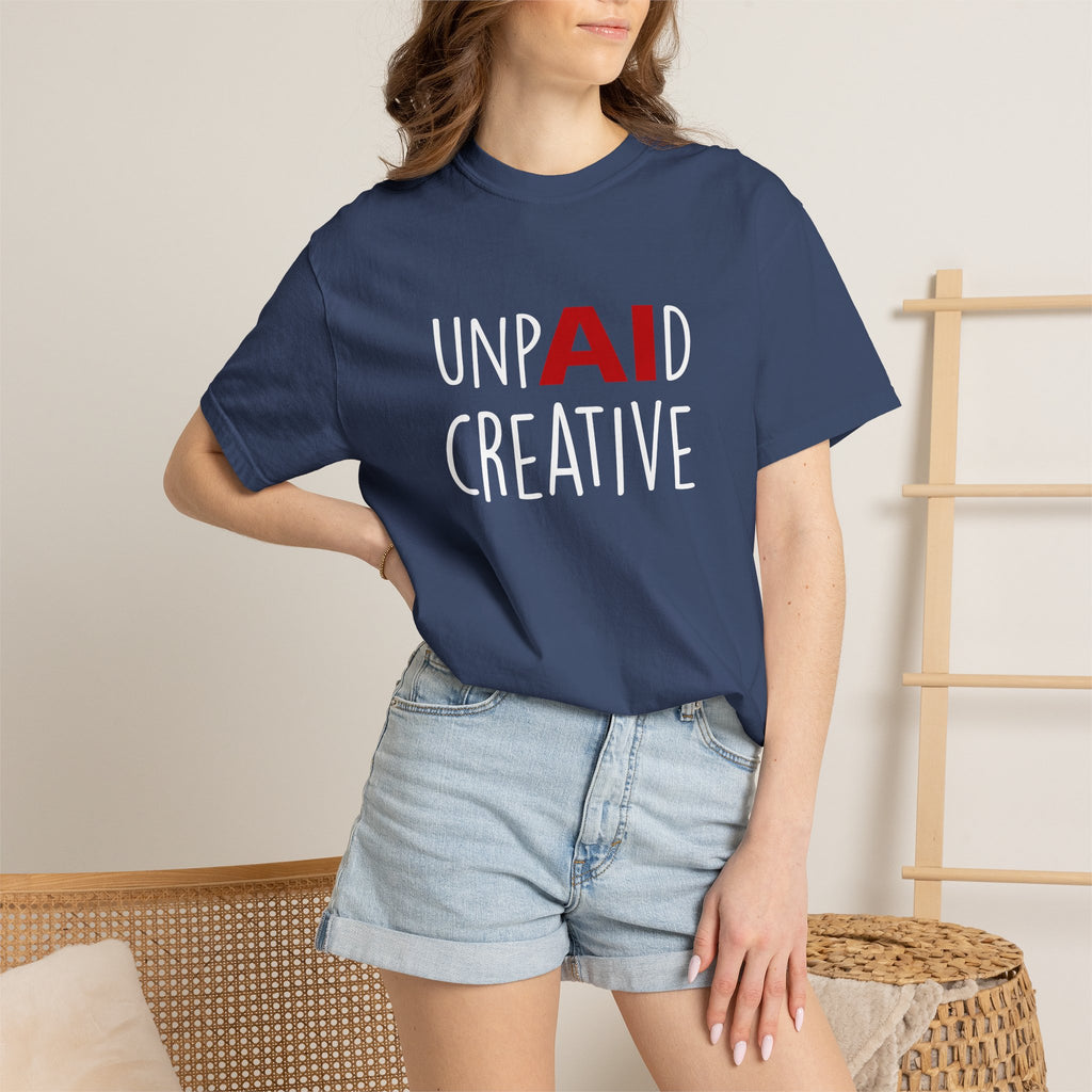 Anti-AI Unisex Garment-Dyed Tee For Creatives