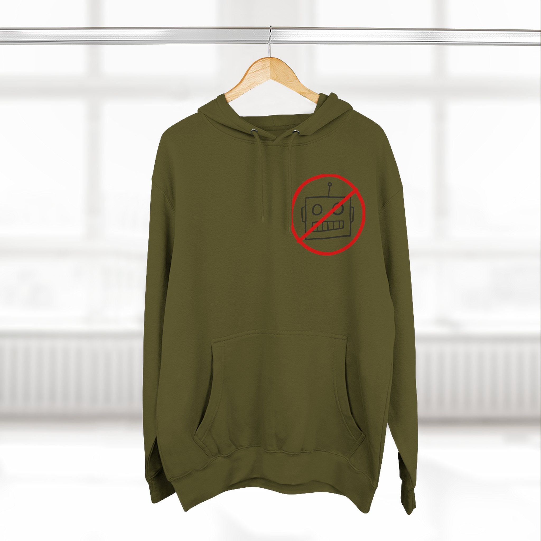 Robot Three-Panel Fleece Hoodie