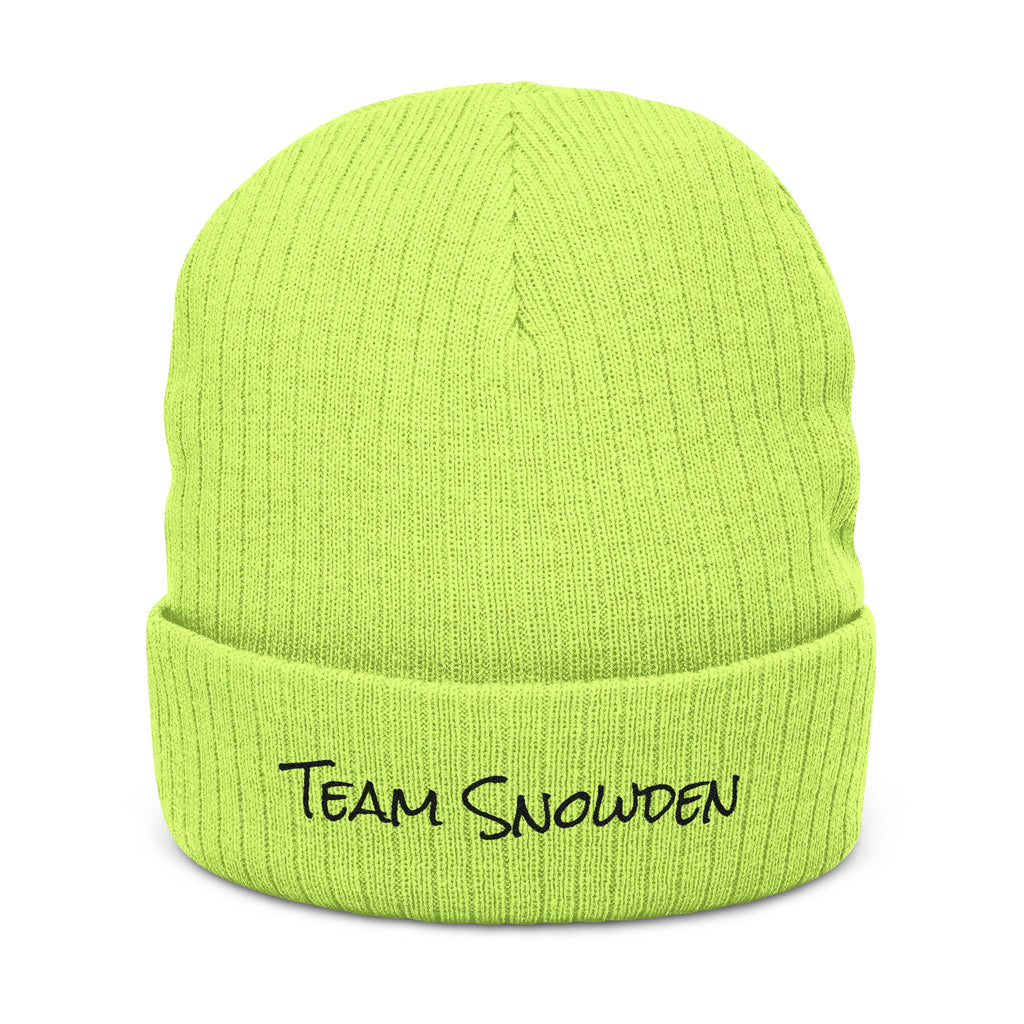 Team Snowden Ribbed Knit Beanie (Embroidery)