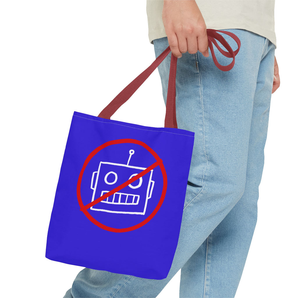 NO AI Robot Tote Bag (AOP)