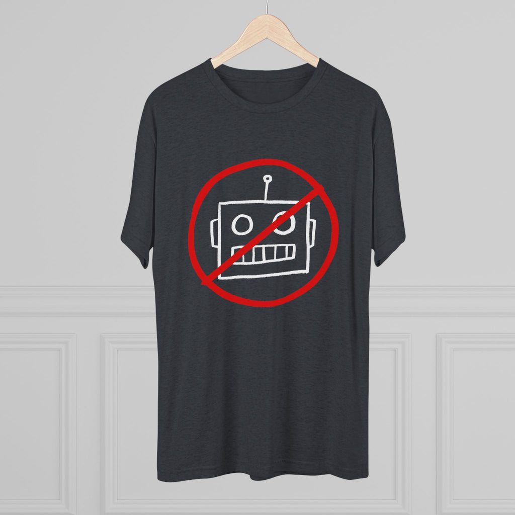 No AI Robot Unisex Tri-Blend Crew Tee