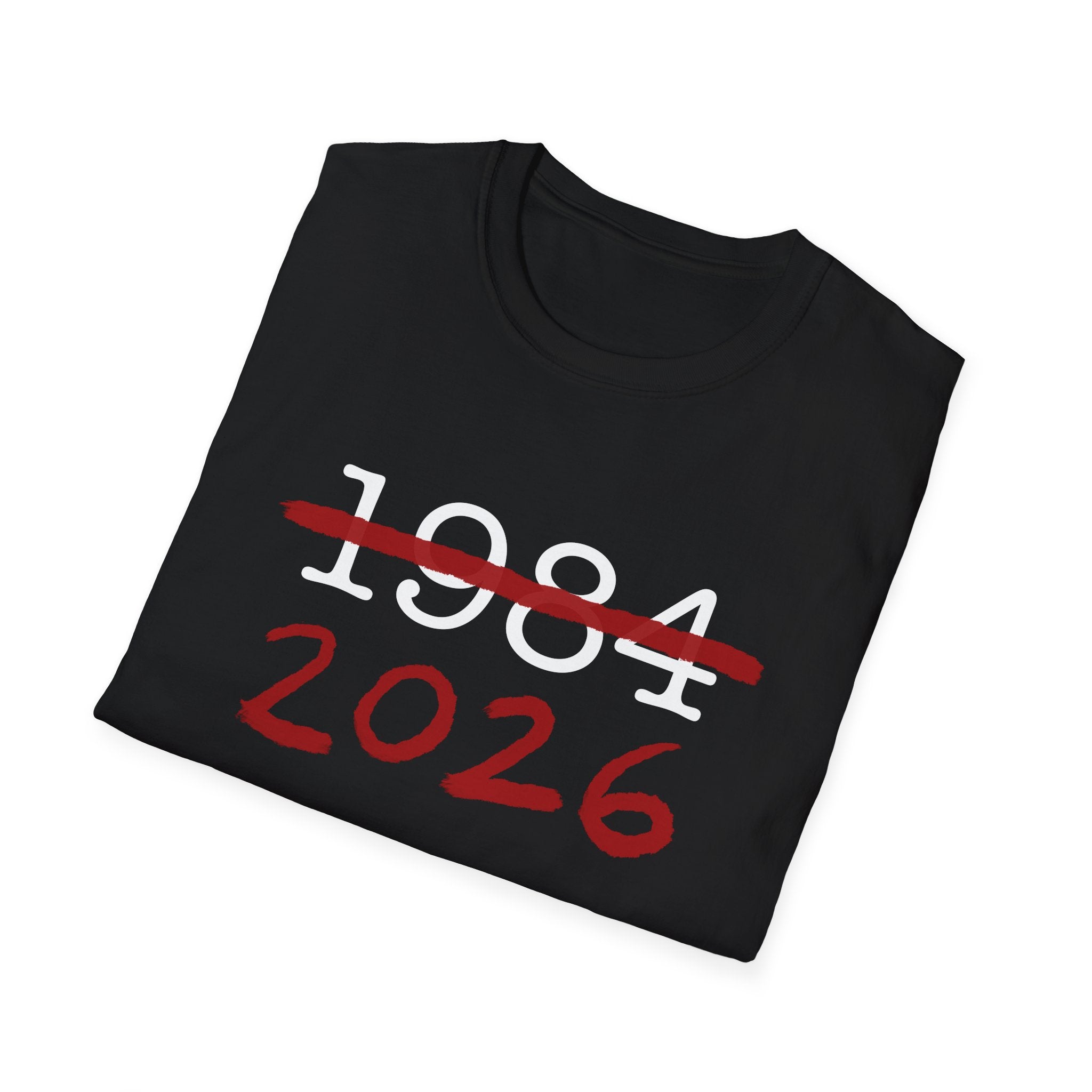 1984 2026 Orwell-Style Anti AI Surveillance Unisex Softstyle T-Shirt
