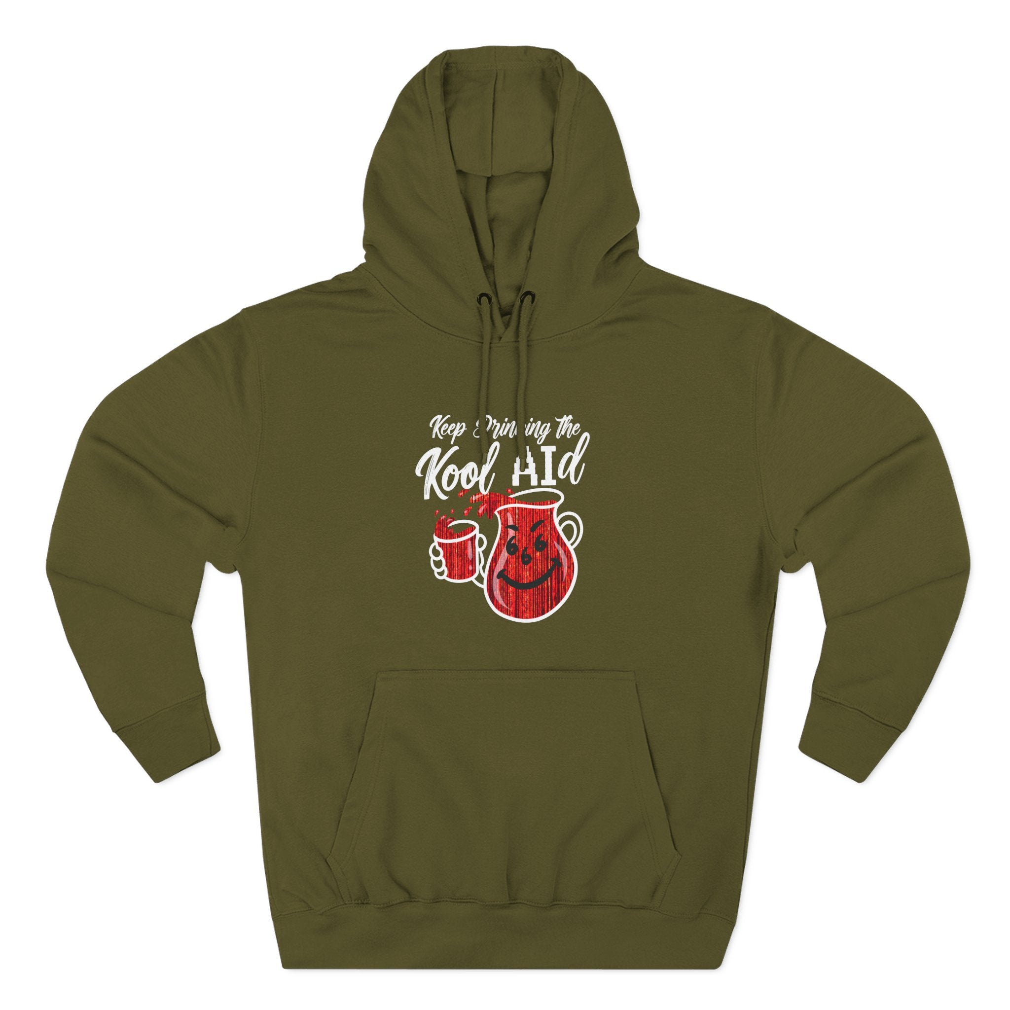 Anti AI KoolAId Three-Panel Fleece Hoodie