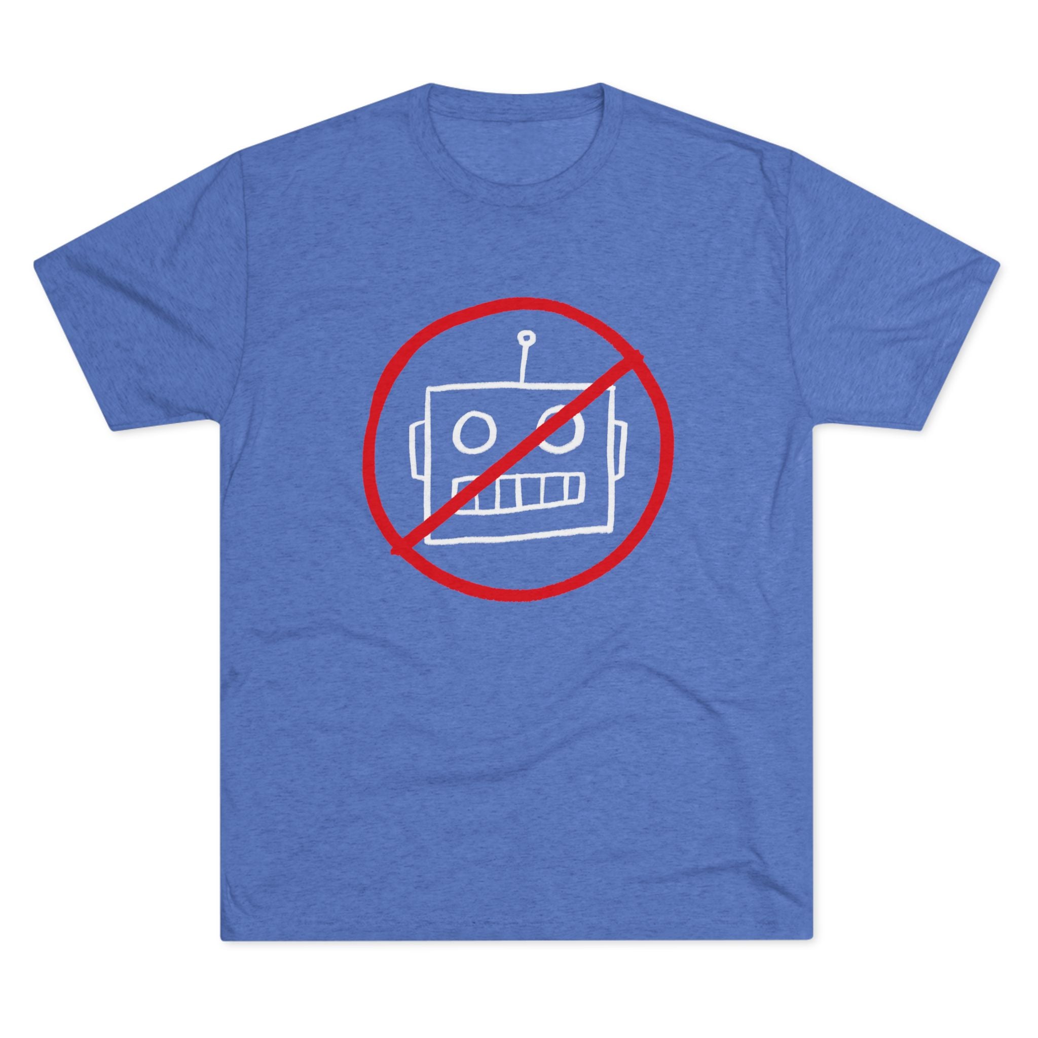 No AI Robot Unisex Tri-Blend Crew Tee