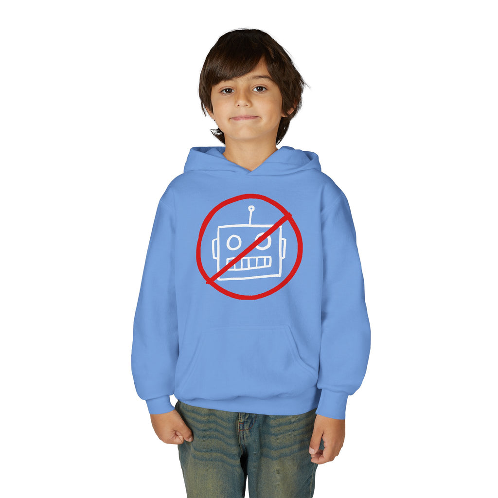 No AI Robot Youth Hooded Sweatshirt