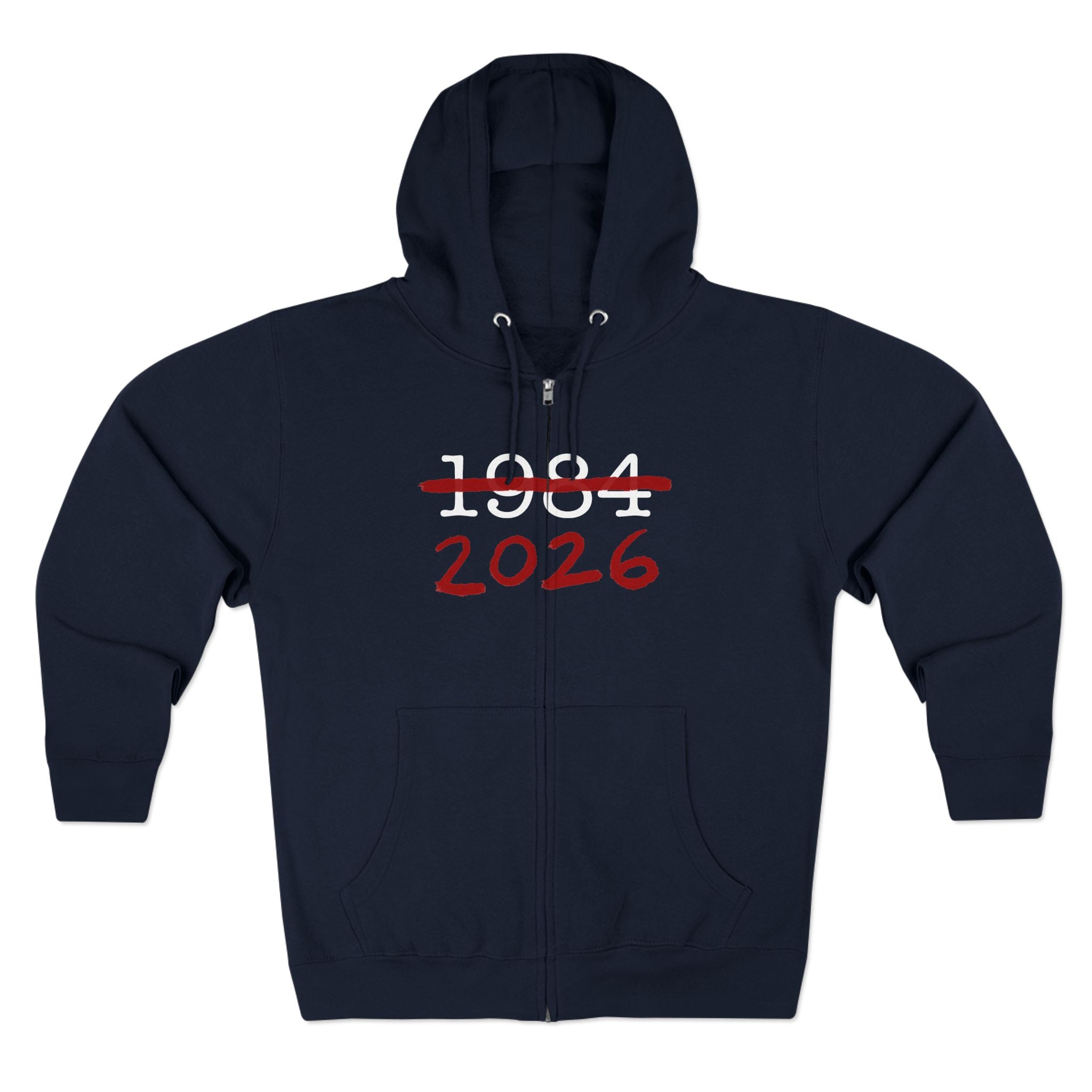 Anti Surveillance AI 1984 2026 Unisex Zip Hoodie