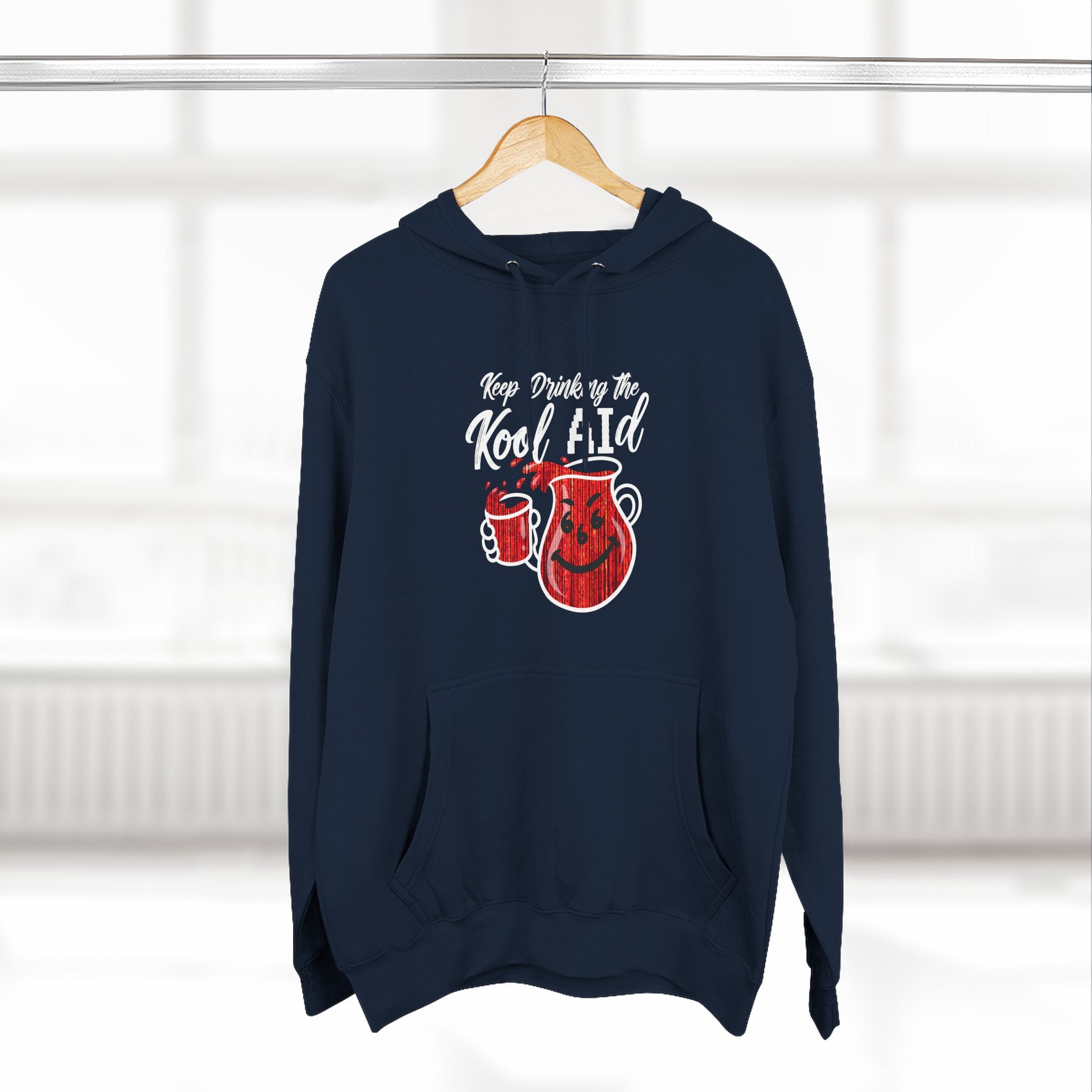 Anti AI KoolAId Three-Panel Fleece Hoodie