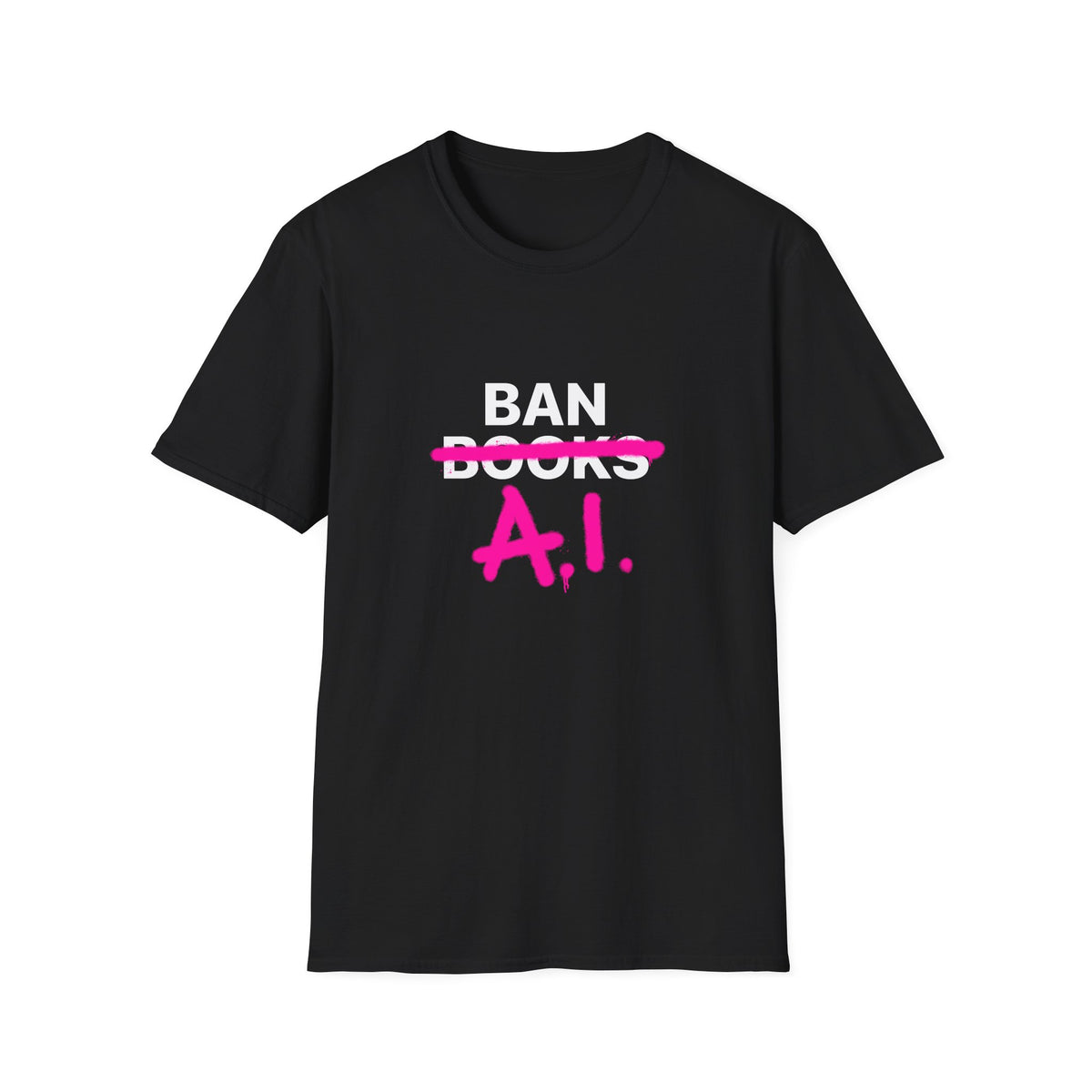 Ban AI not Books Unisex Softstyle T-Shirt