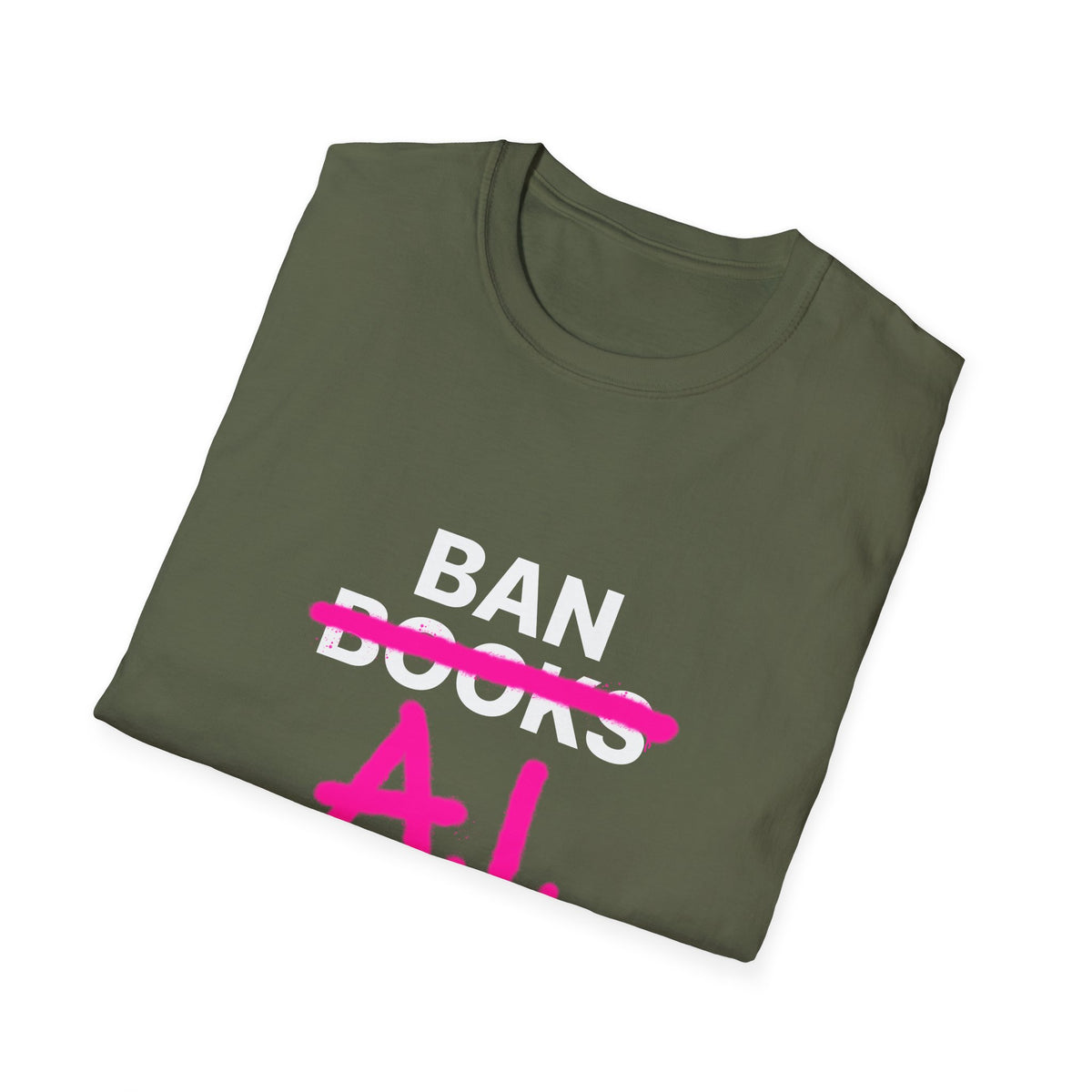 Ban AI not Books Unisex Softstyle T-Shirt