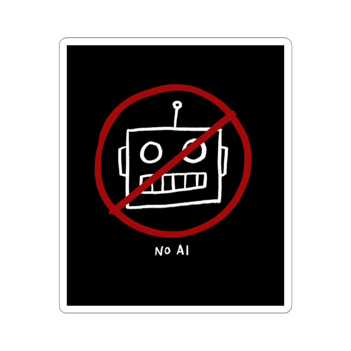 Anti AI Robot Kiss-Cut Stickers