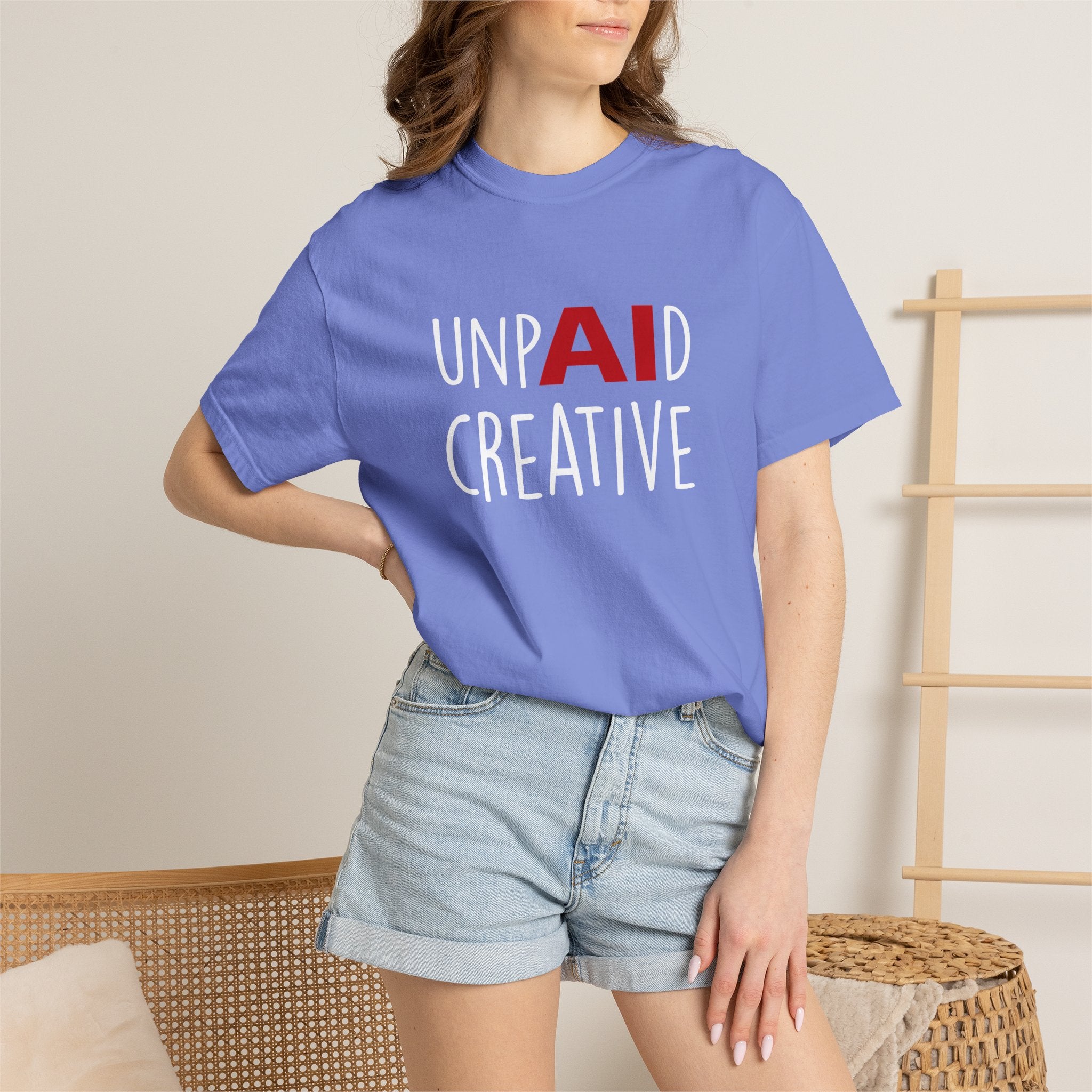 Anti-AI Unisex Garment-Dyed Tee For Creatives