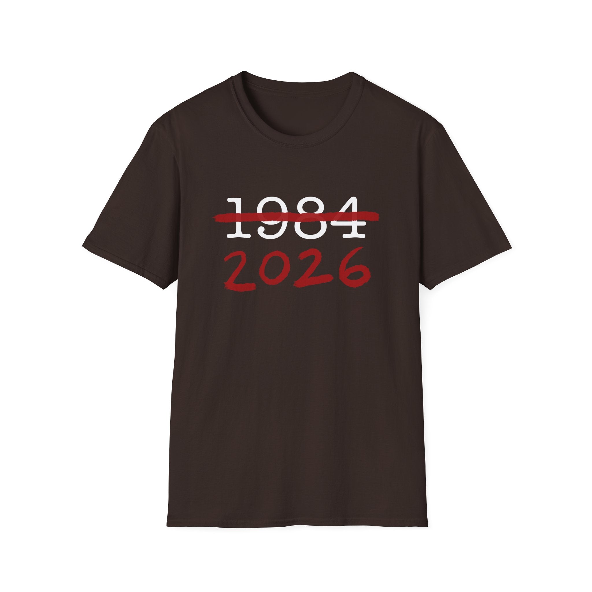 1984 2026 Orwell-Style Anti AI Surveillance Unisex Softstyle T-Shirt