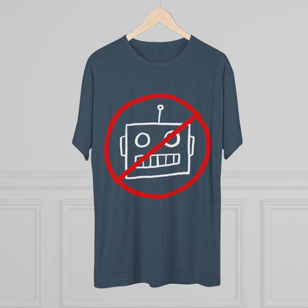 Unisex No AI Robot Tri-Blend Crew Tee