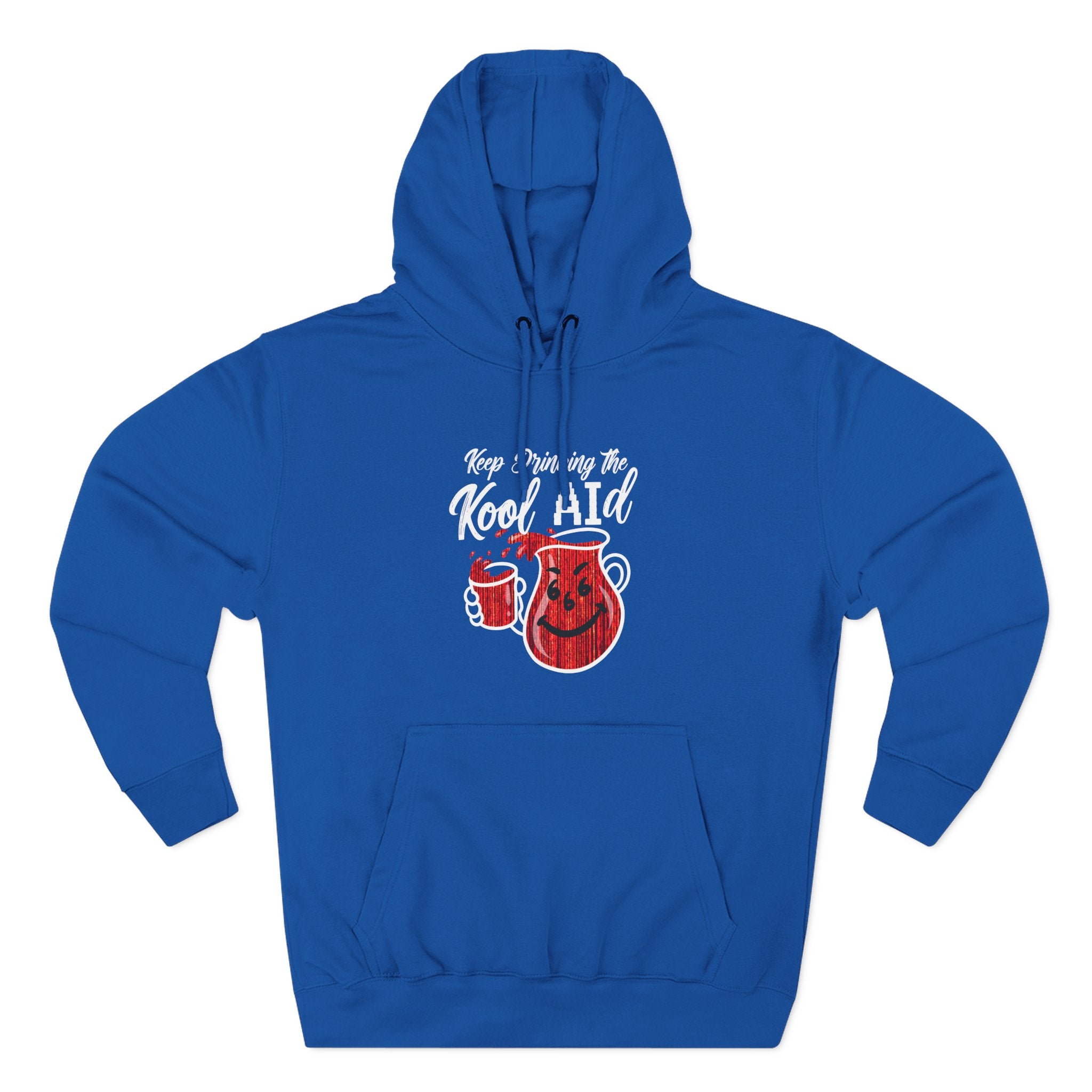 Anti AI KoolAId Three-Panel Fleece Hoodie