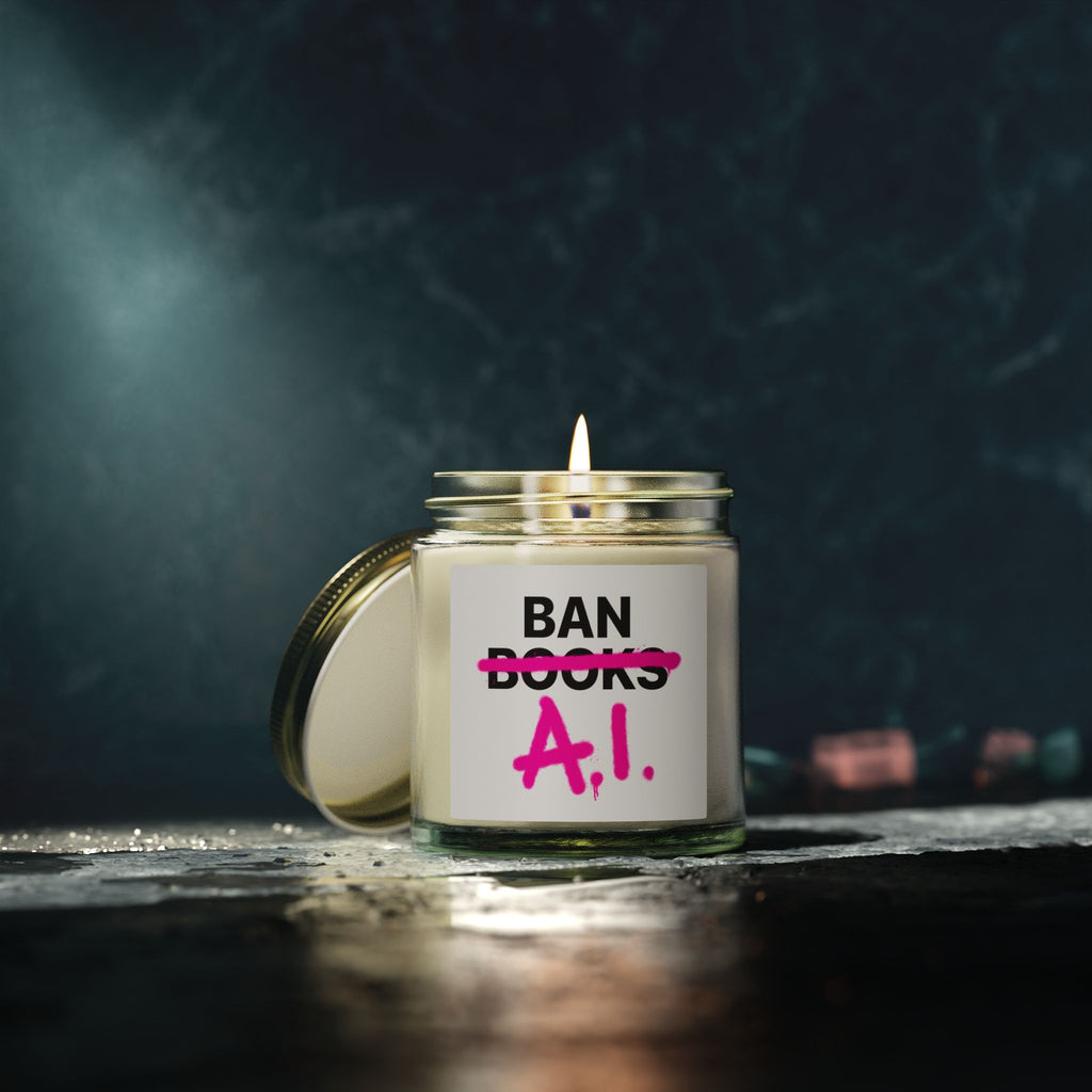 Ban AI not Books Scented Candle, 4oz