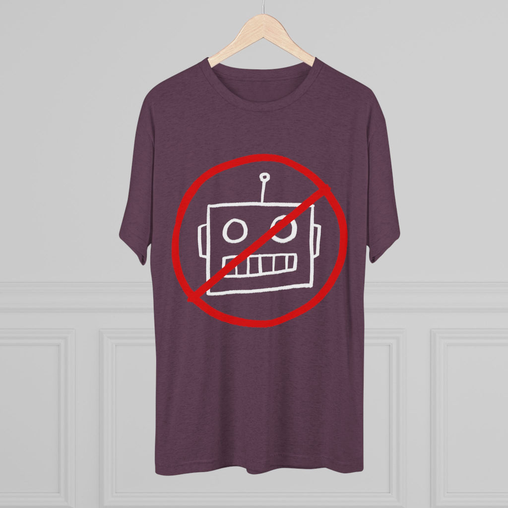 Unisex No AI Robot Tri-Blend Crew Tee