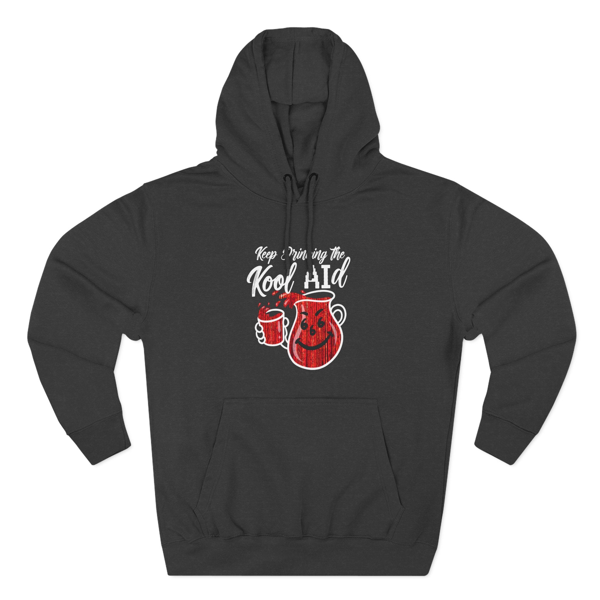 Anti AI KoolAId Three-Panel Fleece Hoodie