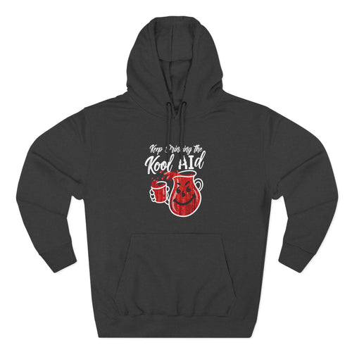 Anti AI KoolAId Three-Panel Fleece Hoodie