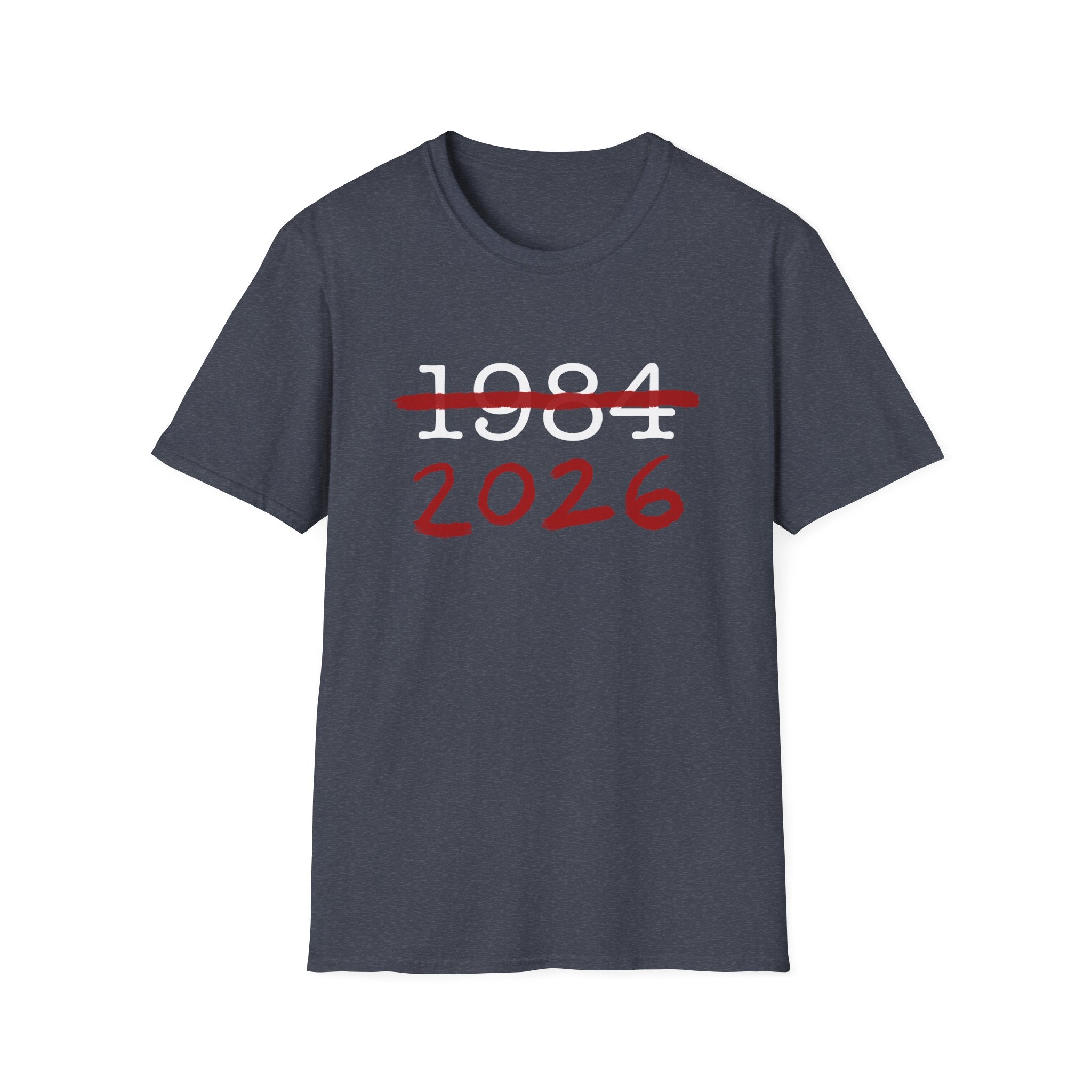 1984 2026 Orwell-Style Anti AI Surveillance Unisex Softstyle T-Shirt