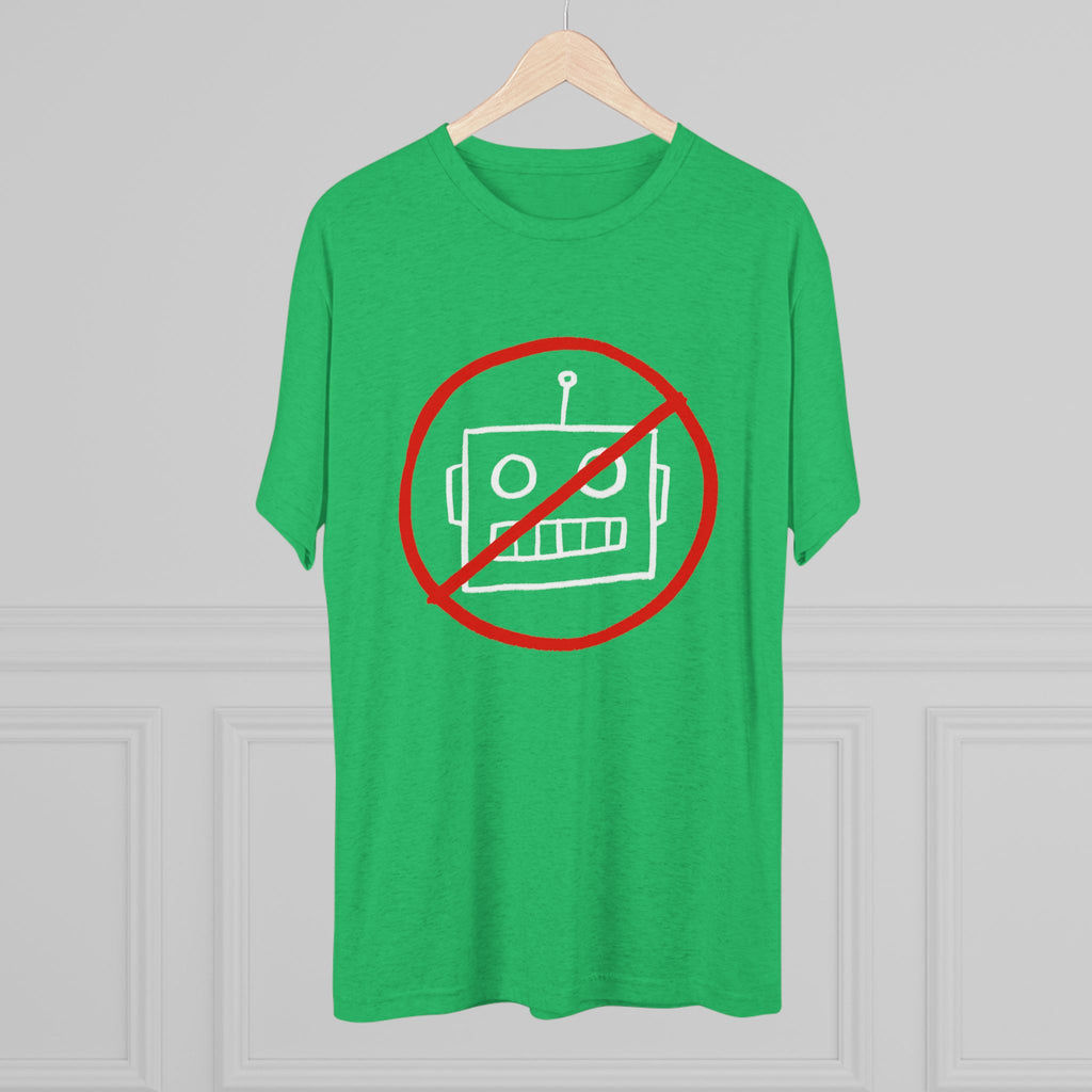 No AI Robot Unisex Tri-Blend Crew Tee