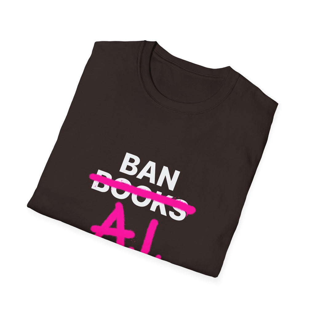 Ban AI not Books Unisex Softstyle T-Shirt