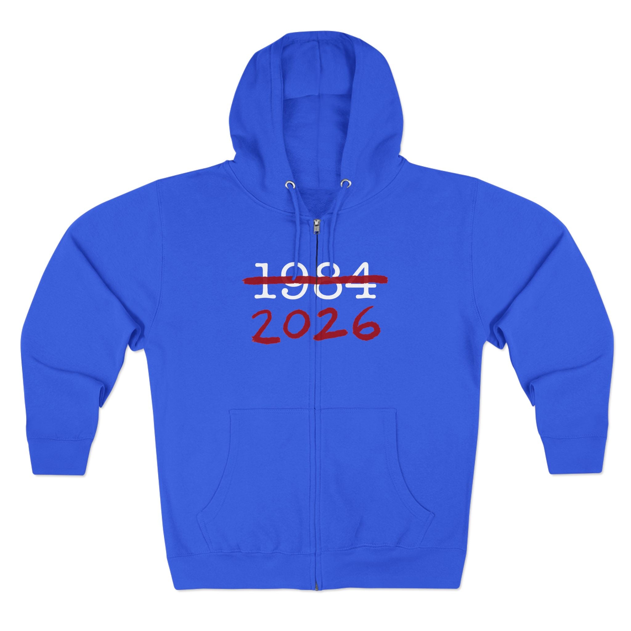Anti Surveillance AI 1984 2026 Unisex Zip Hoodie