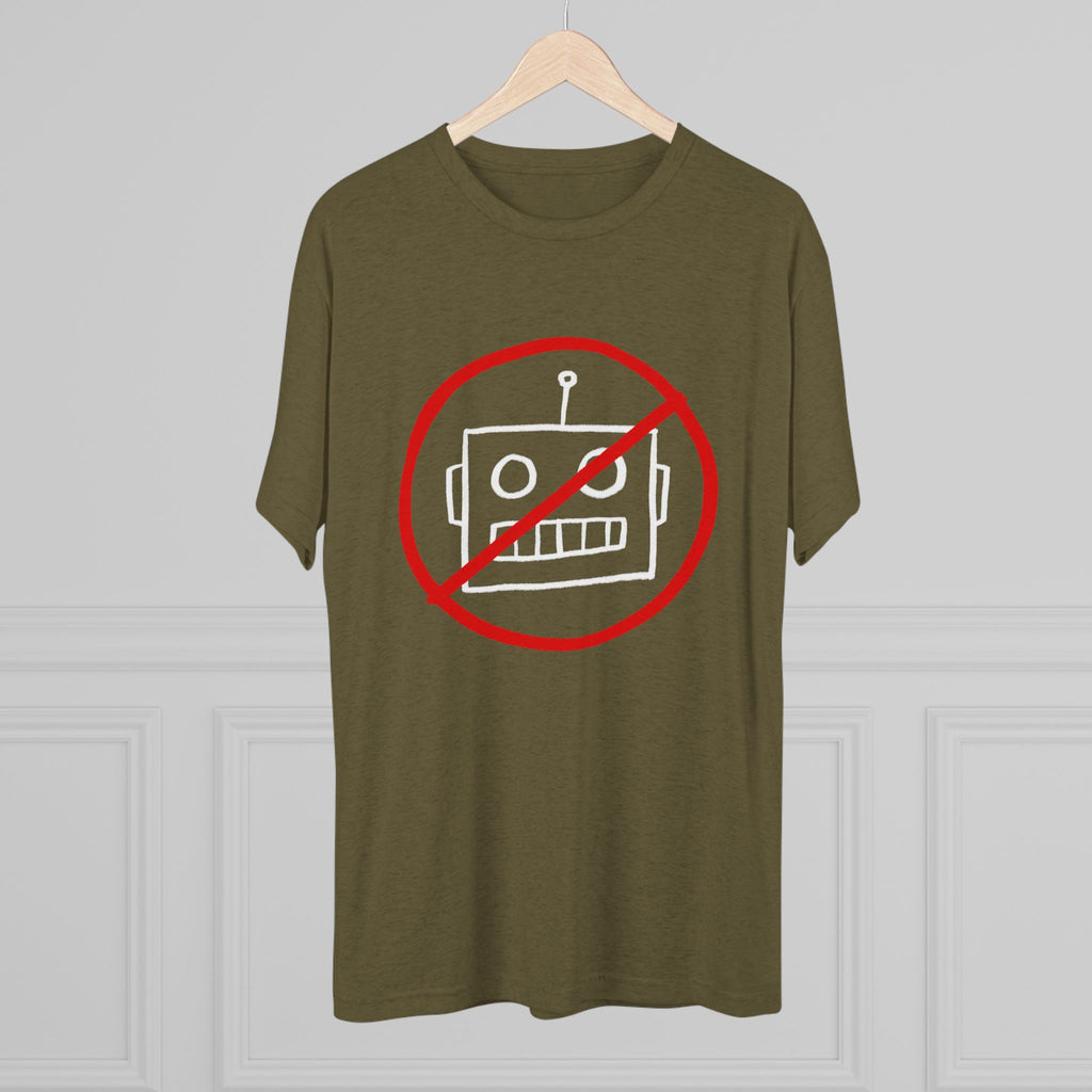 No AI Robot Unisex Tri-Blend Crew Tee