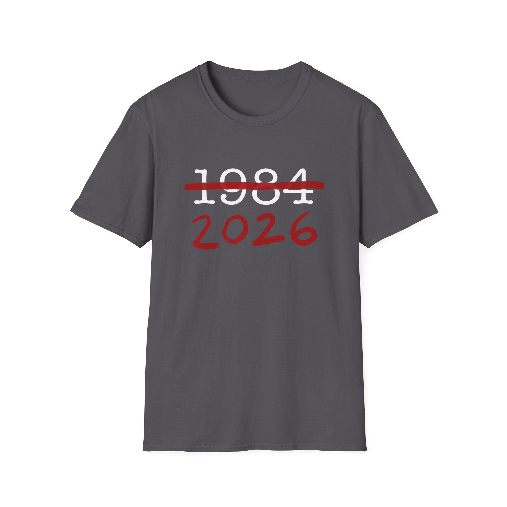 1984 2026 Orwell-Style Anti AI Surveillance Unisex Softstyle T-Shirt