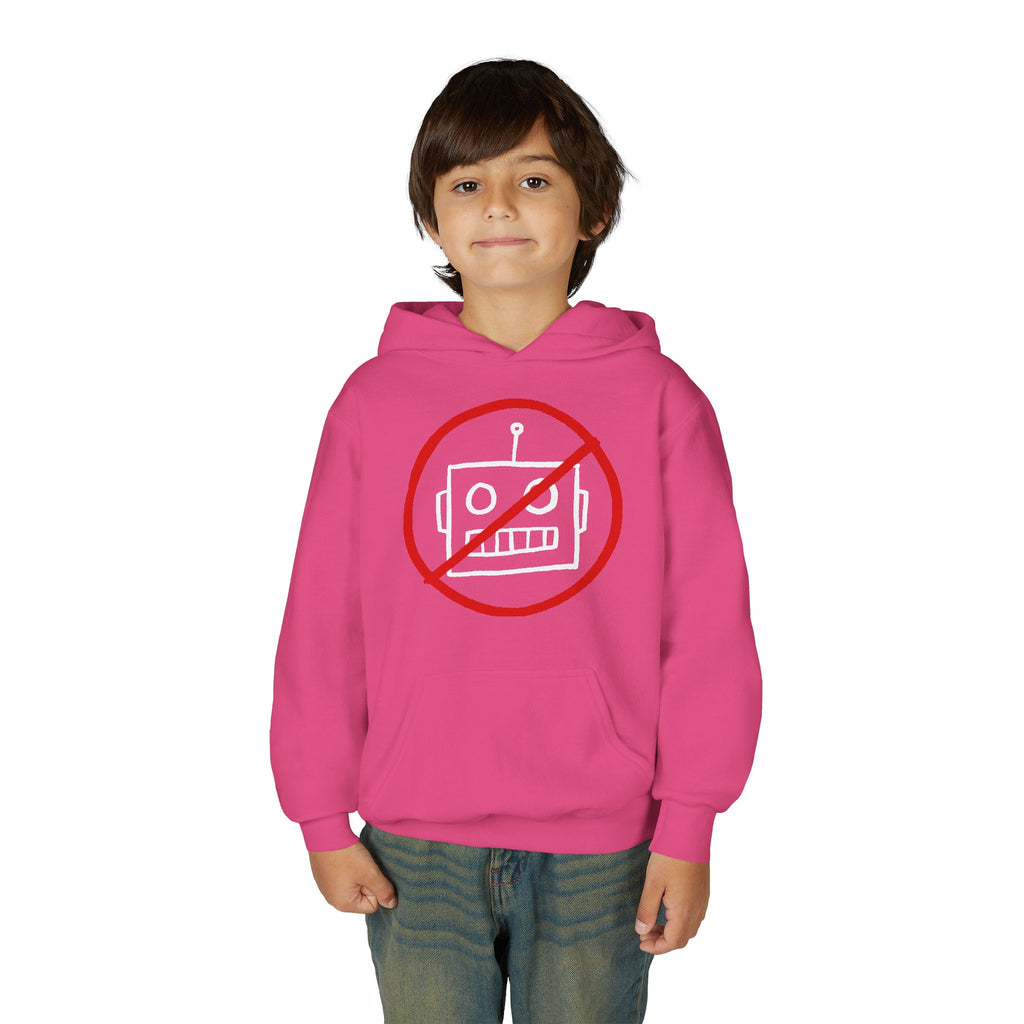 No AI Robot Youth Hooded Sweatshirt