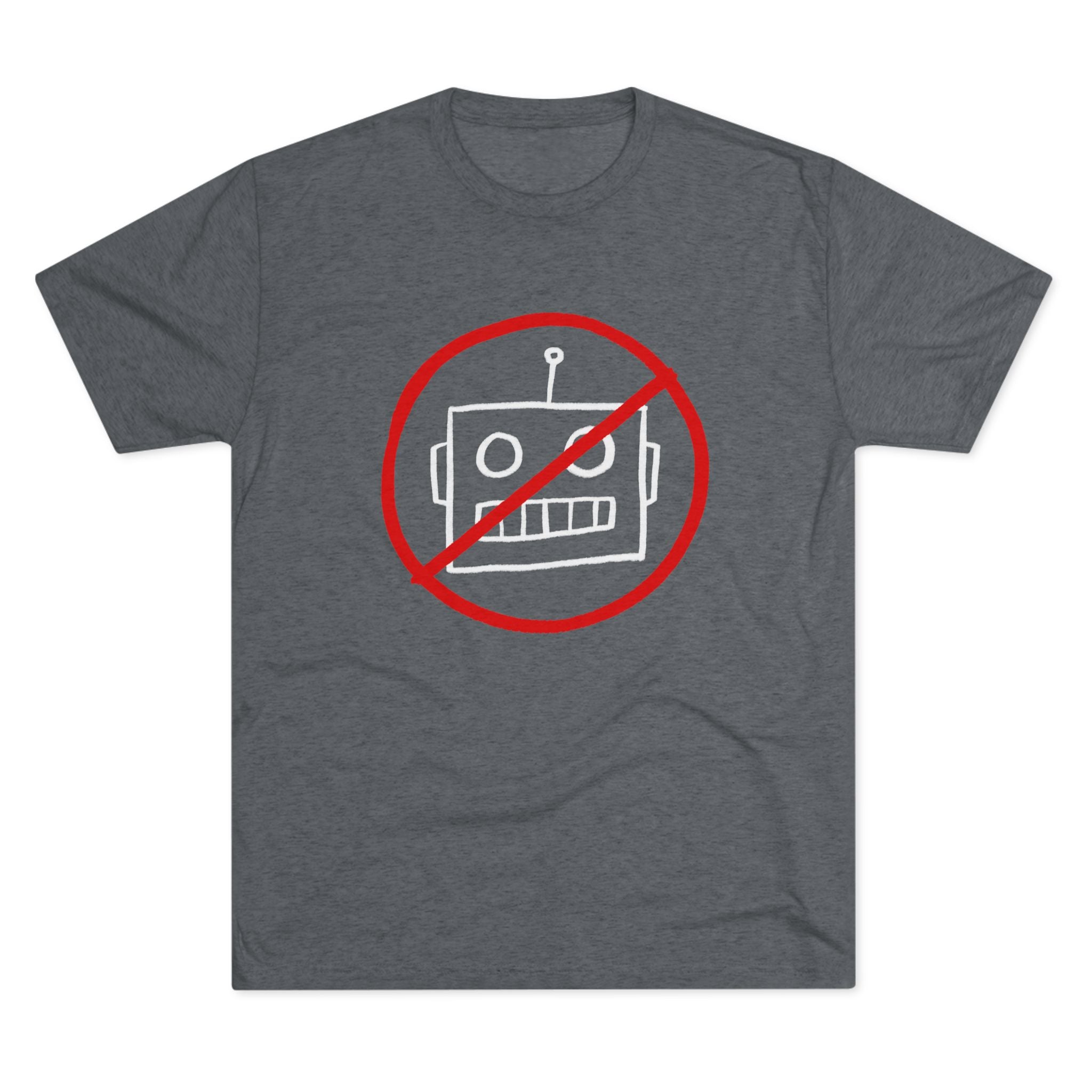 No AI Robot Unisex Tri-Blend Crew Tee