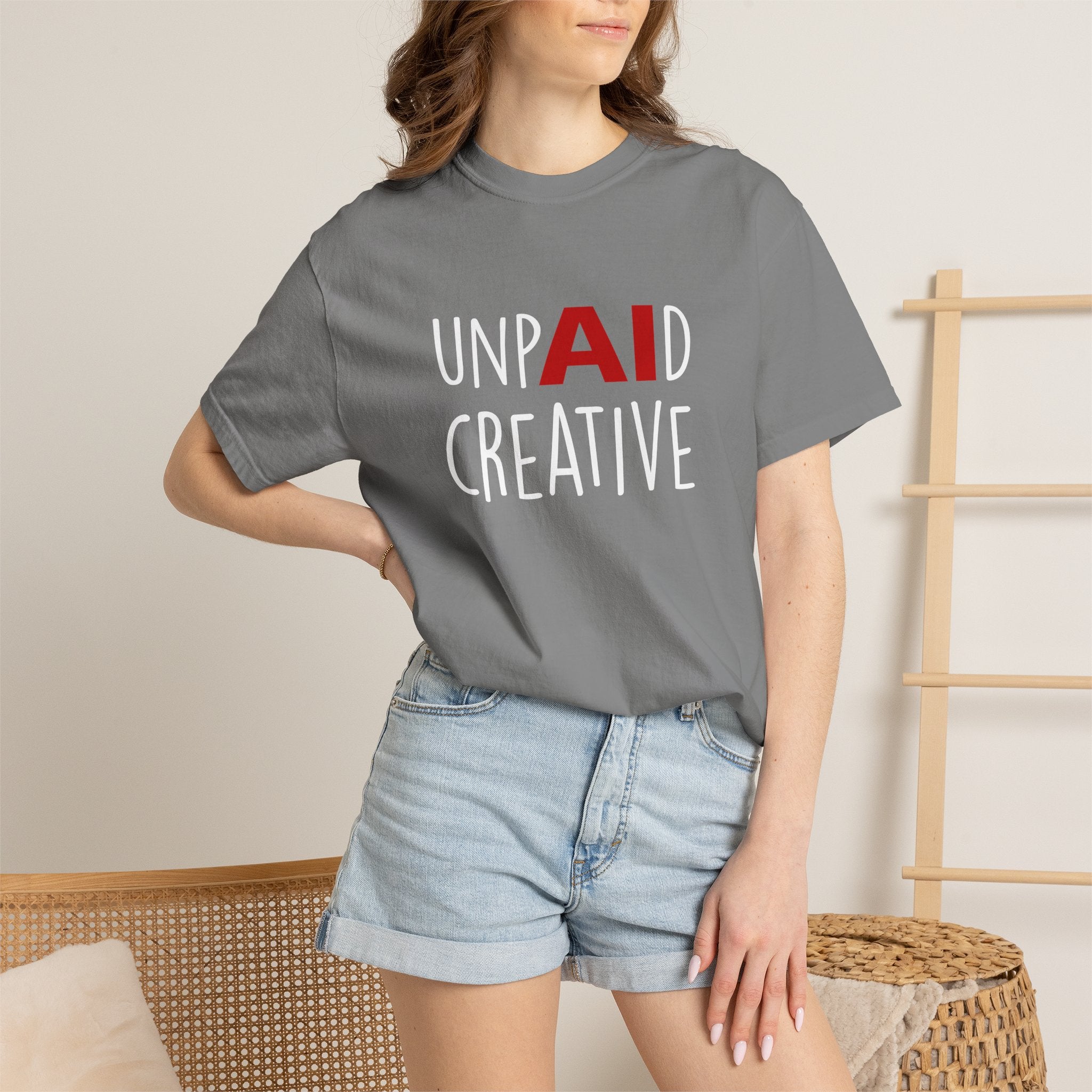 Anti-AI Unisex Garment-Dyed Tee For Creatives
