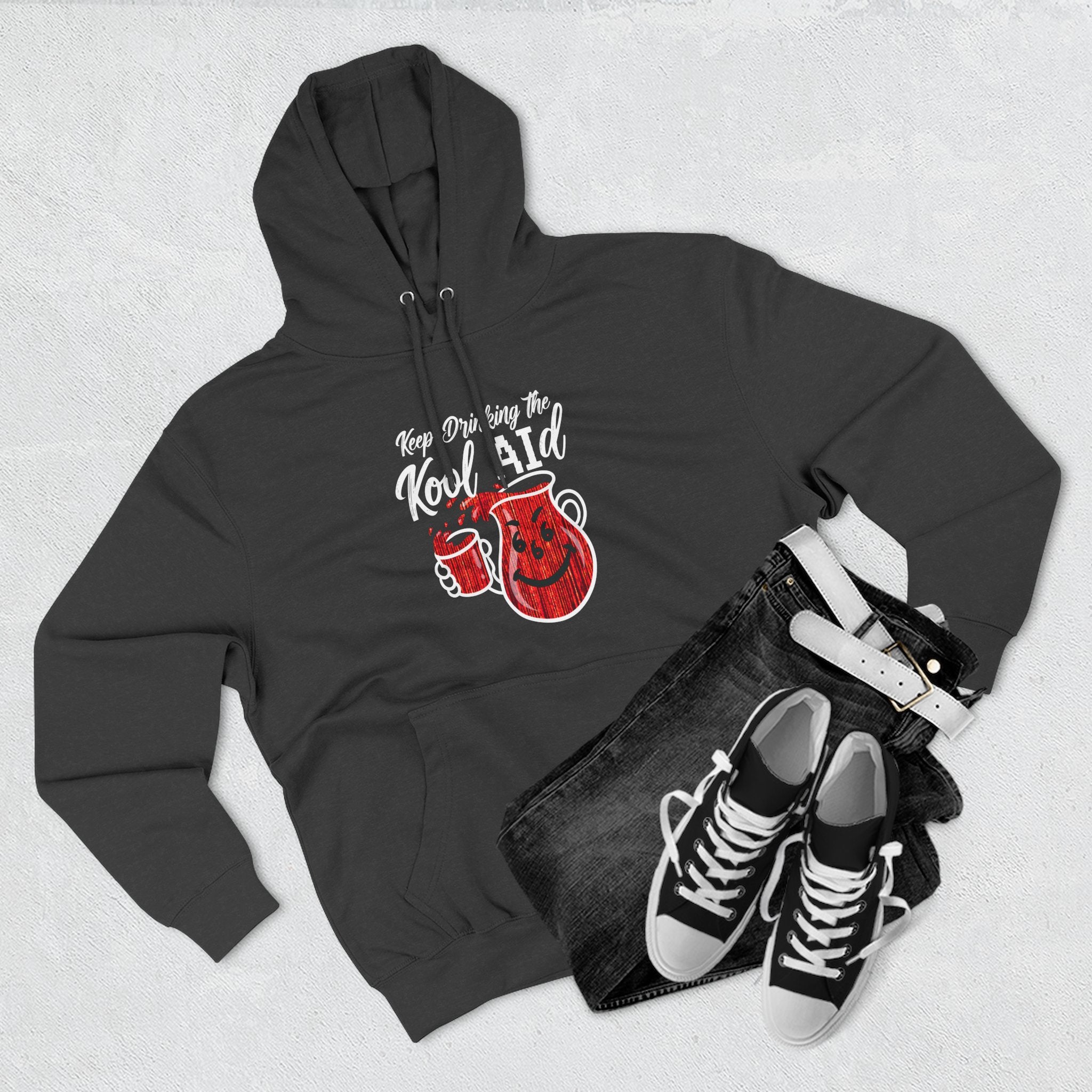 Anti AI KoolAId Three-Panel Fleece Hoodie