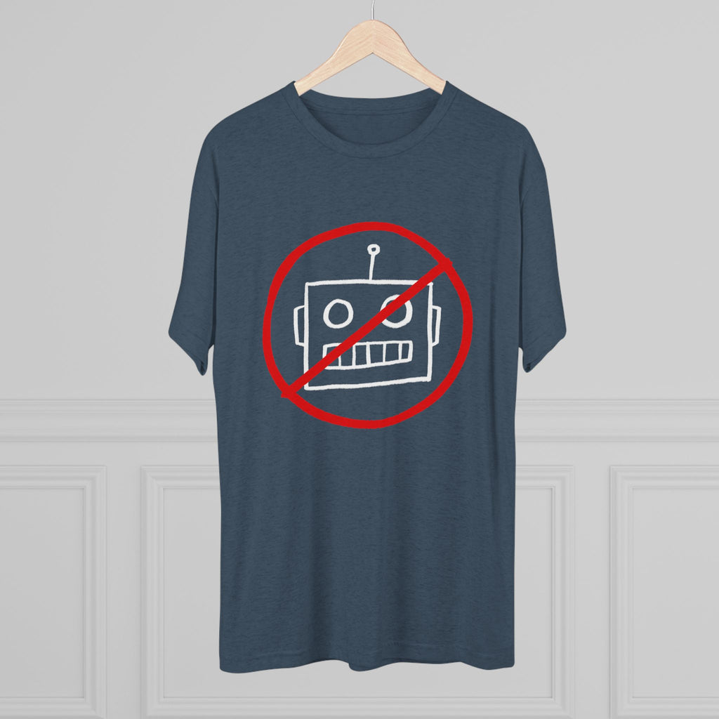 No AI Robot Unisex Tri-Blend Crew Tee