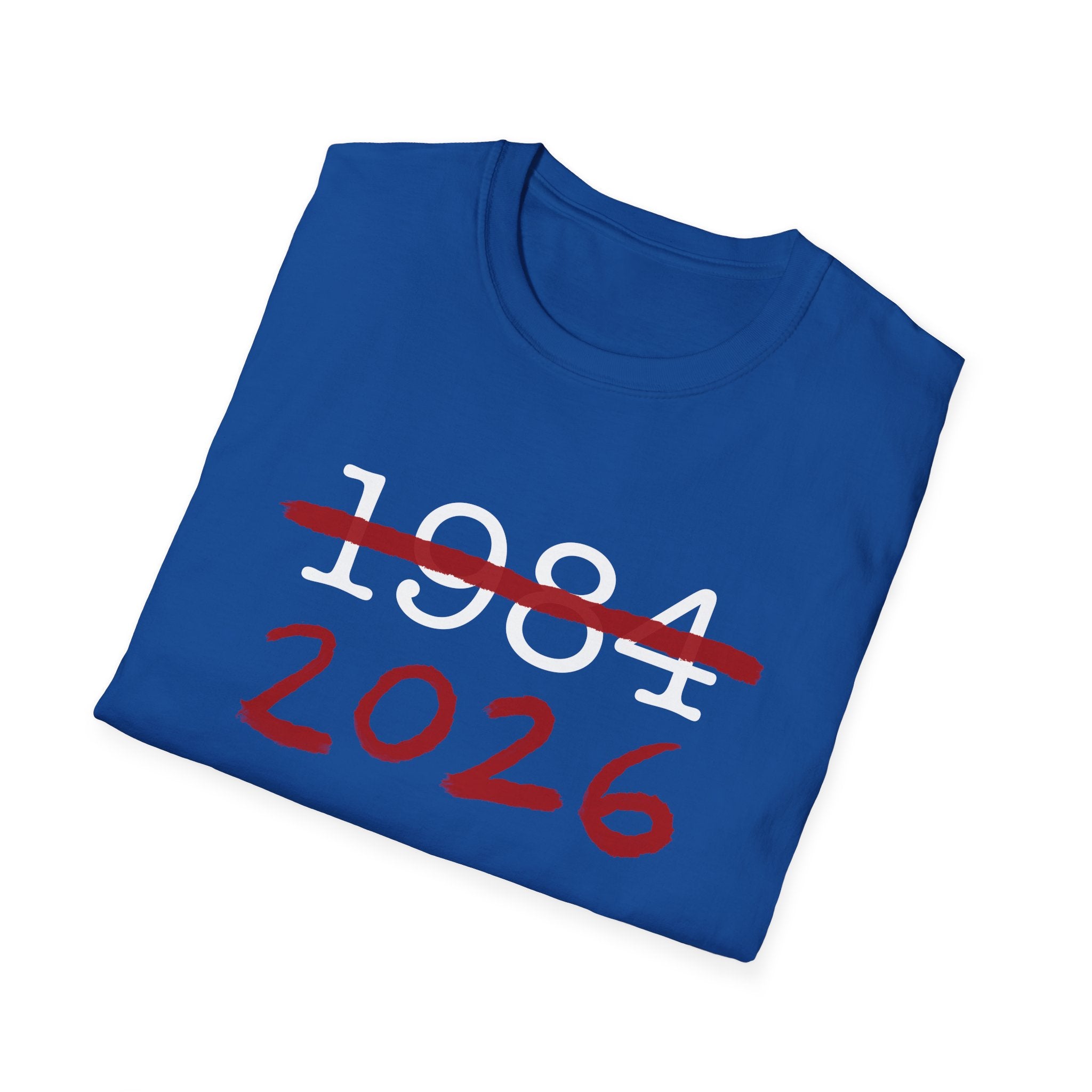 1984 2026 Orwell-Style Anti AI Surveillance Unisex Softstyle T-Shirt