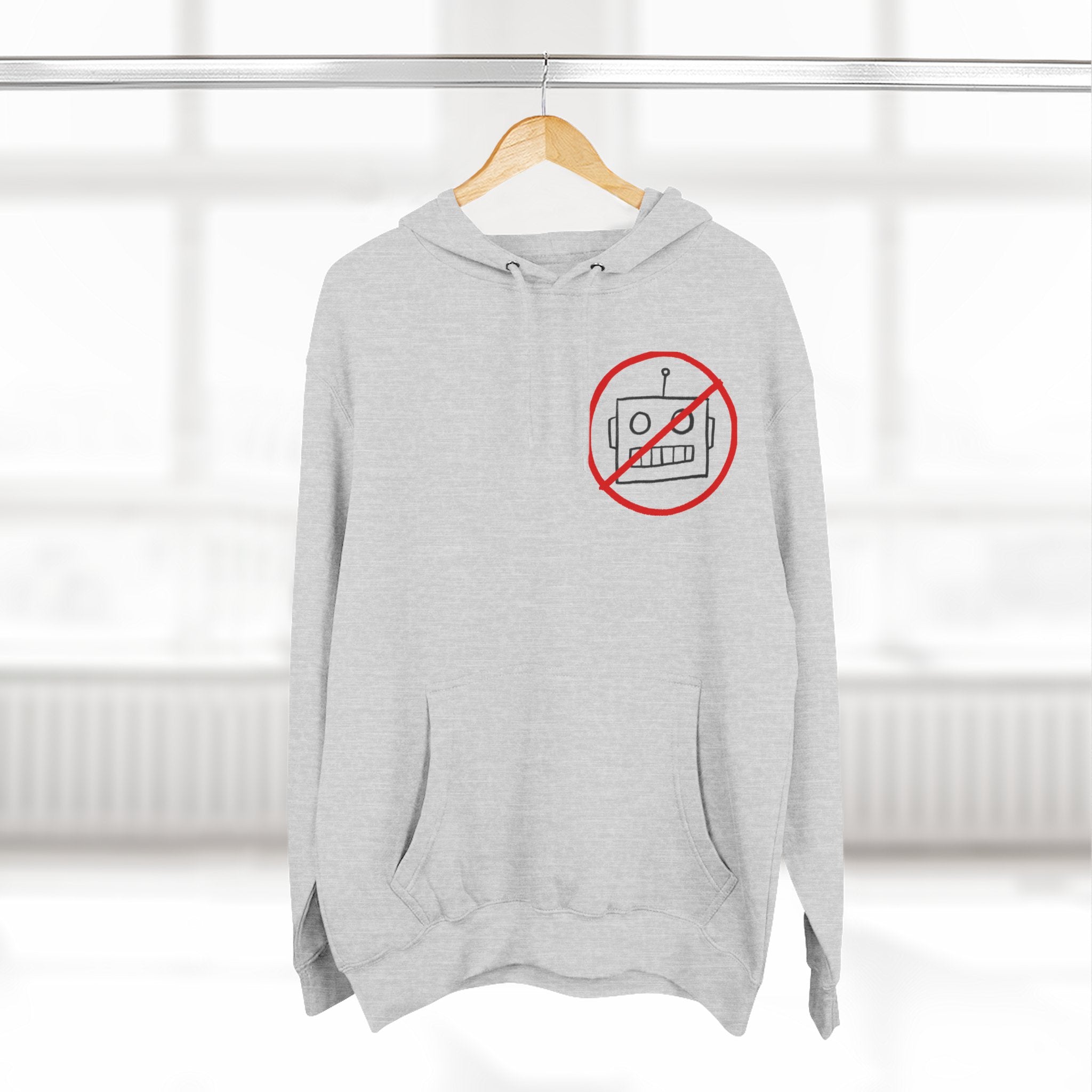 Robot Three-Panel Fleece Hoodie