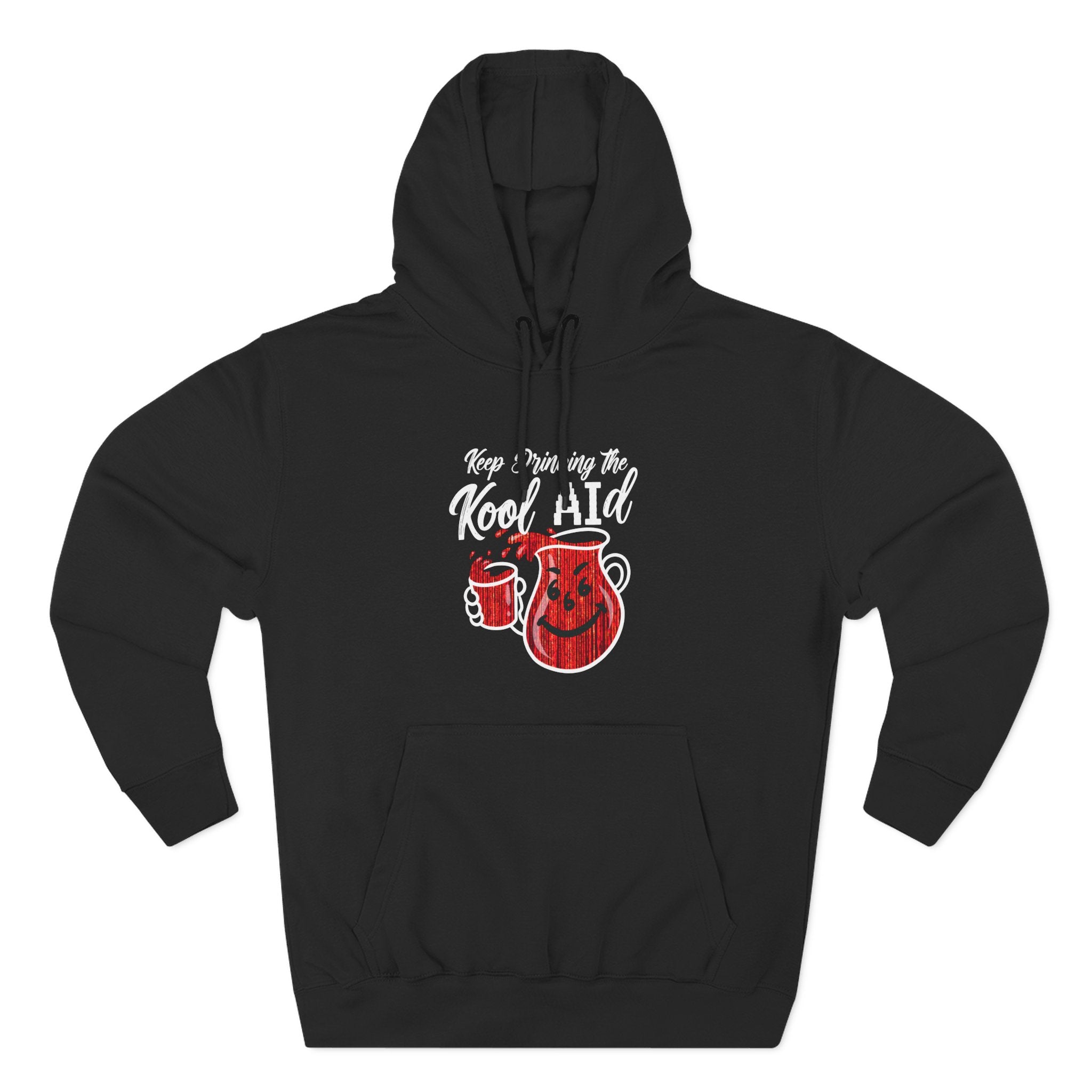 Anti AI KoolAId Three-Panel Fleece Hoodie