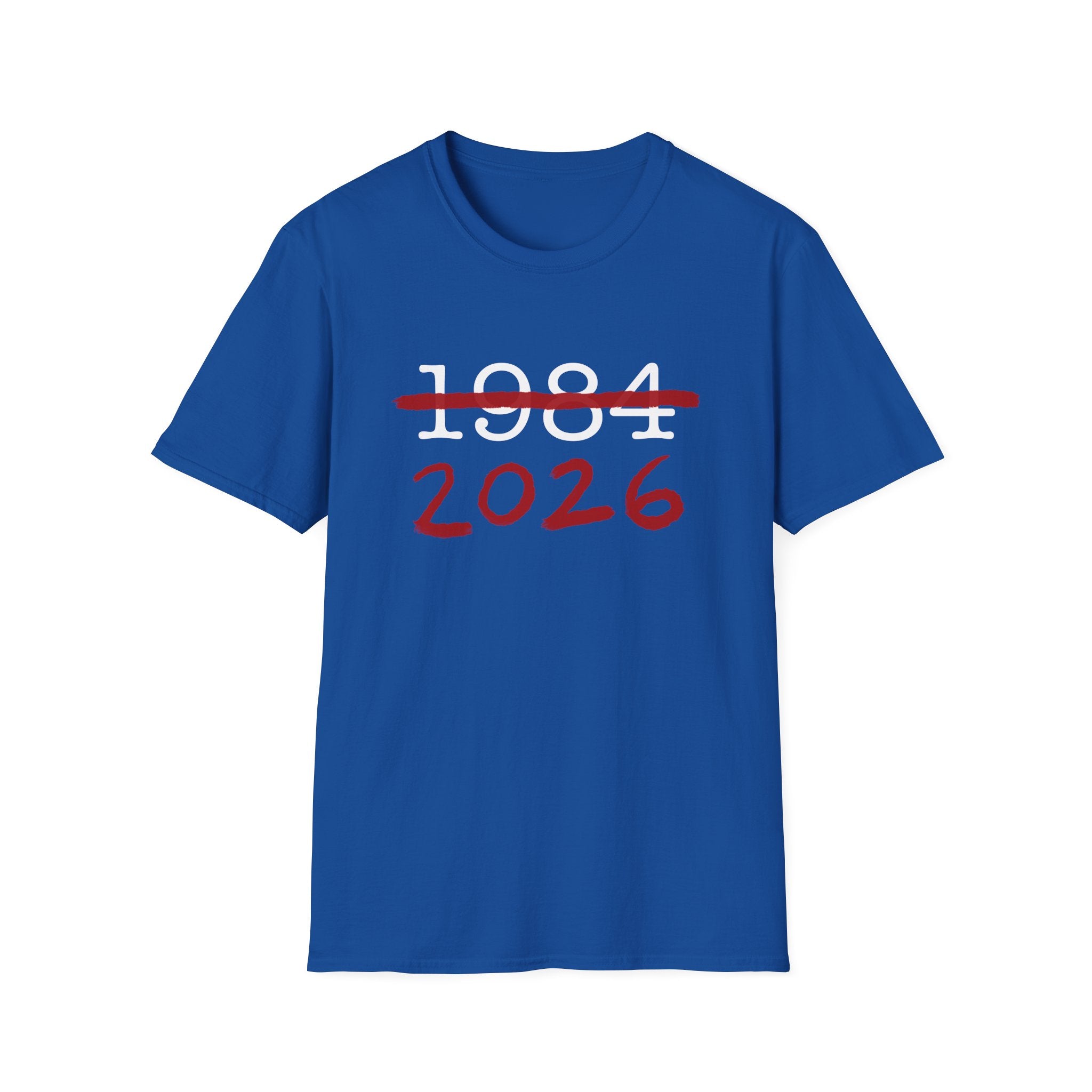 1984 2026 Orwell-Style Anti AI Surveillance Unisex Softstyle T-Shirt